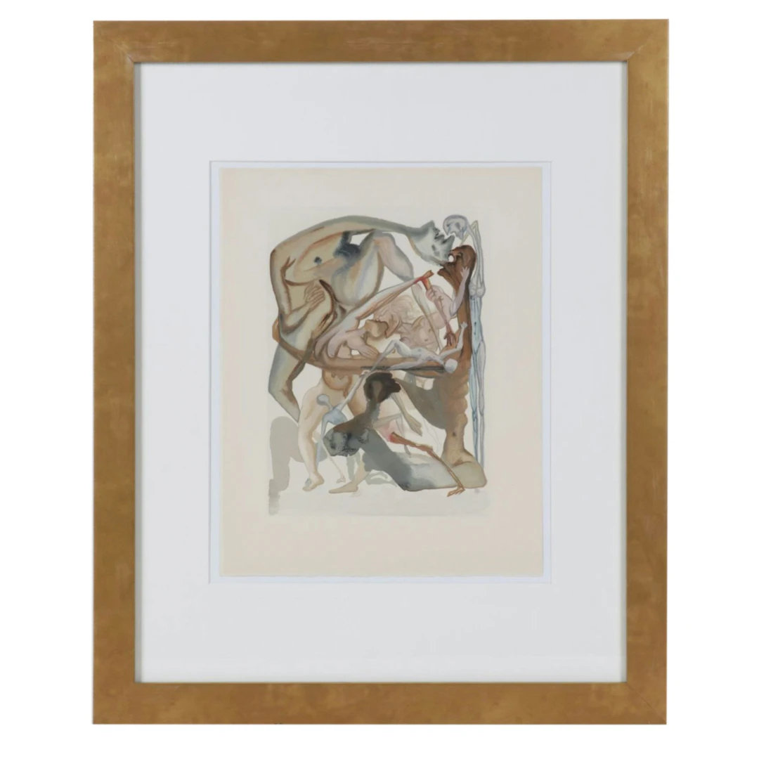 Salvador Dalí Wood Engraving "Au Bord du 7e Bolge"