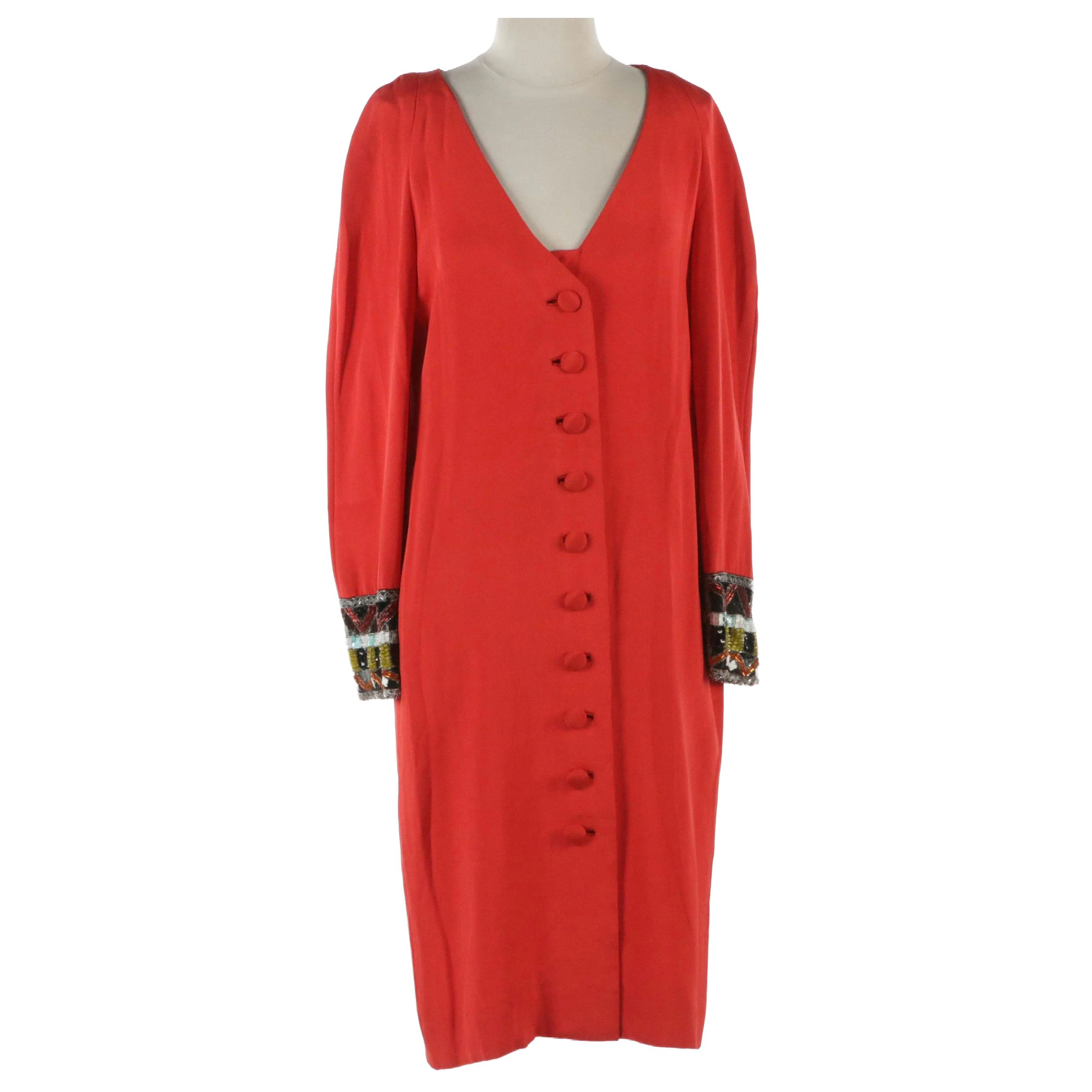 Bob Mackie for Elizabeth Arden Silk Jersey Dress with Geometric Bead/Sequin