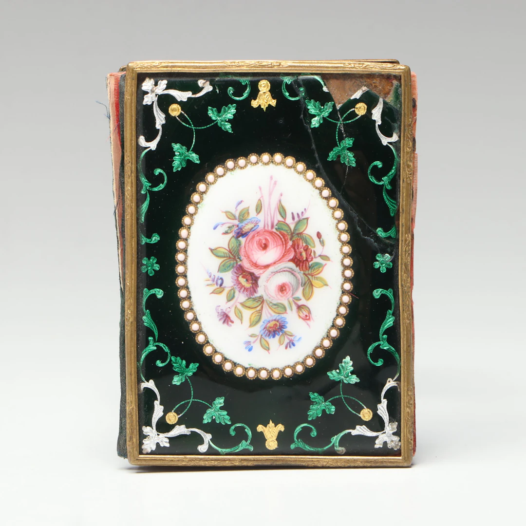 French Victorian Floral "Carnet de Bal" Notebook, Antique