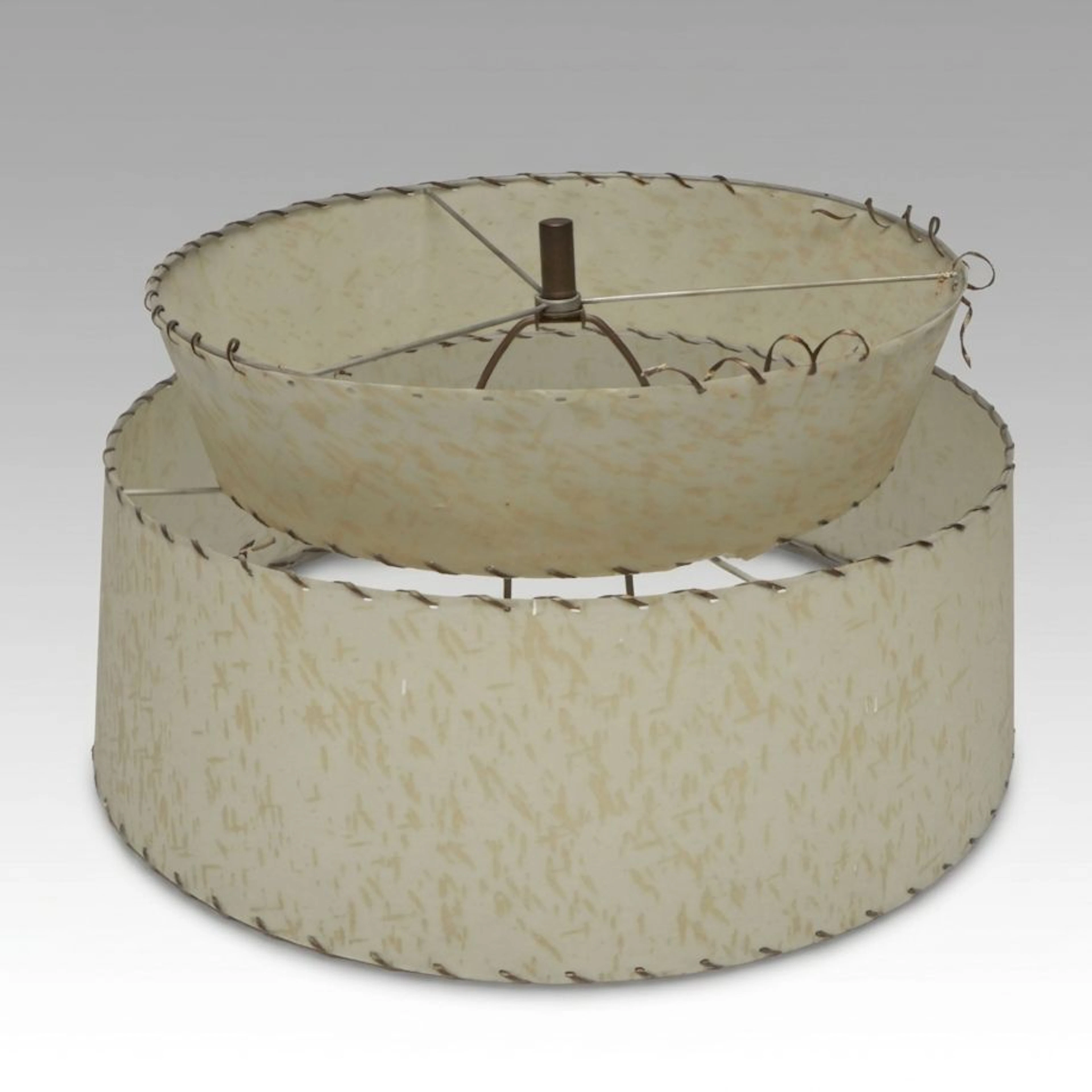 Mid Century Modern Two Tier Fiberglass Lamp Shade