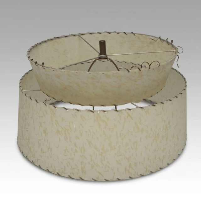 Mid Century Modern Two Tier Fiberglass Lamp Shade