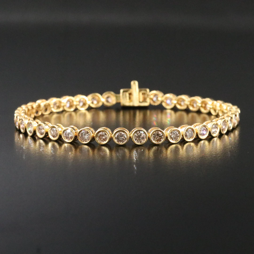 14K 5.00 CTW Faint Brown Diamond Line Bracelet