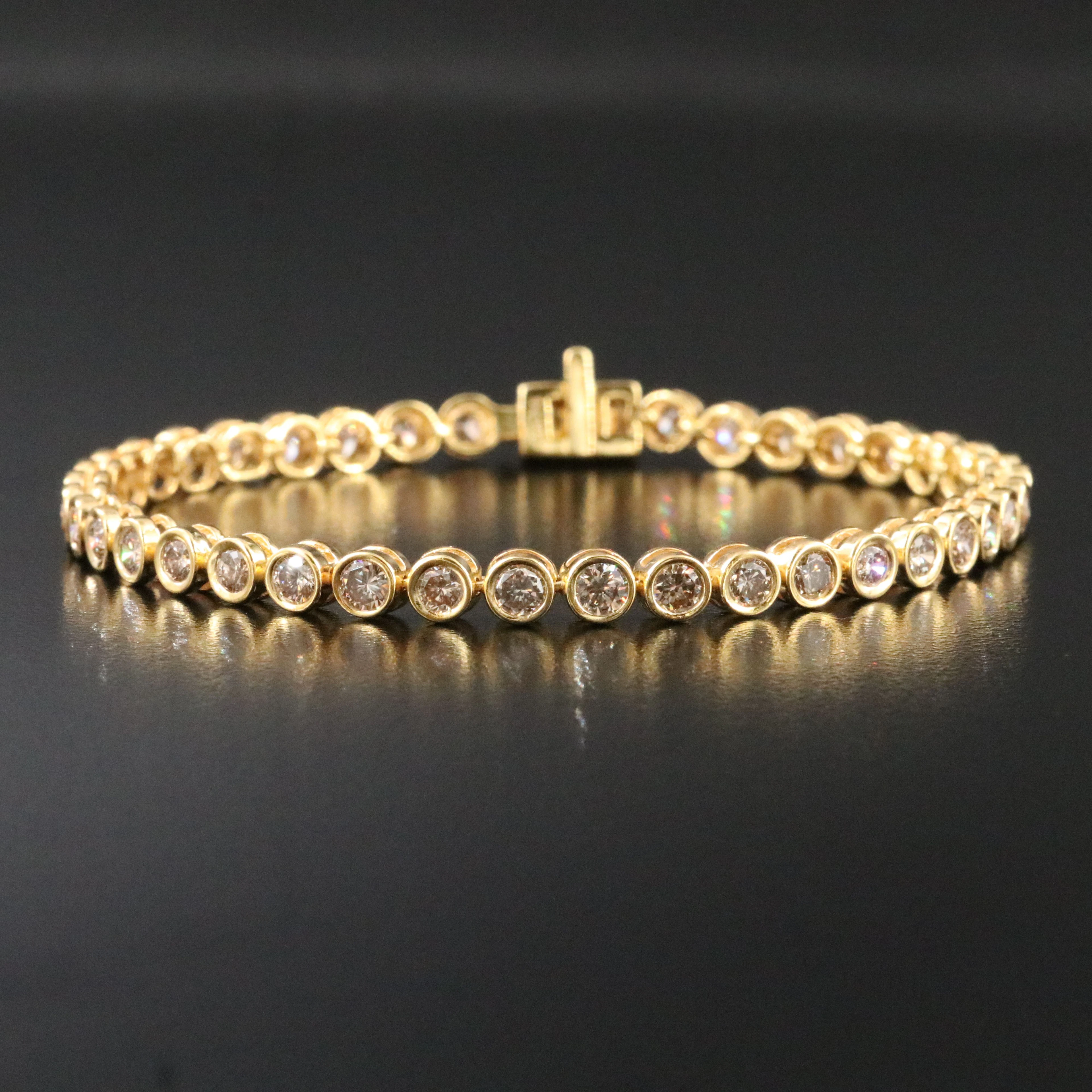 14K 5.00 CTW Faint Brown Diamond Line Bracelet