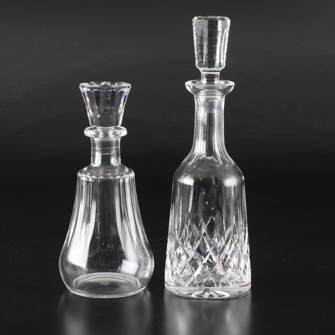 Baccarat and Waterford Cut Crystal Decanters