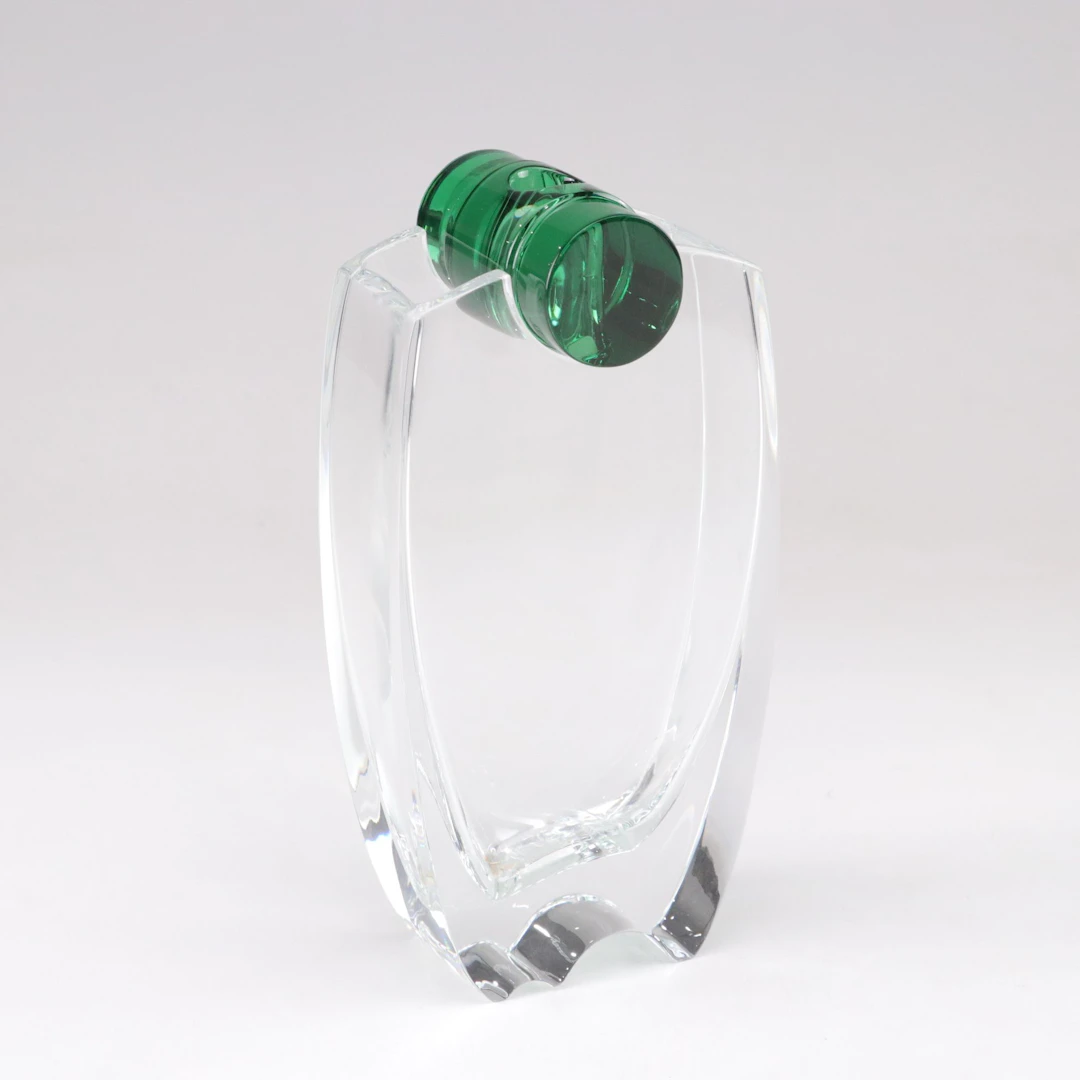 Baccarat Océanie Flower Vase with Green Frog