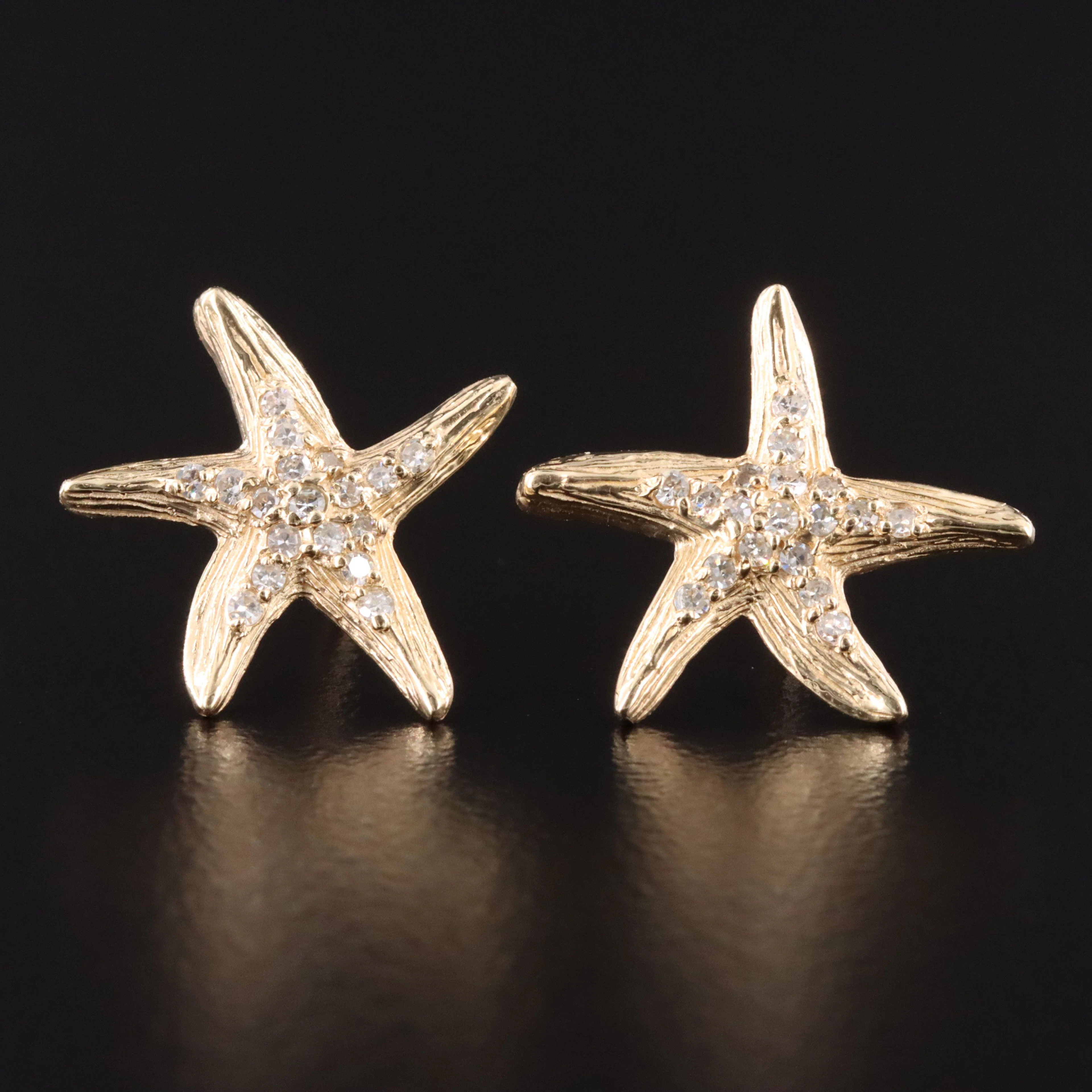 EFFY 14K 0.16 CTW Diamond Starfish Earrings