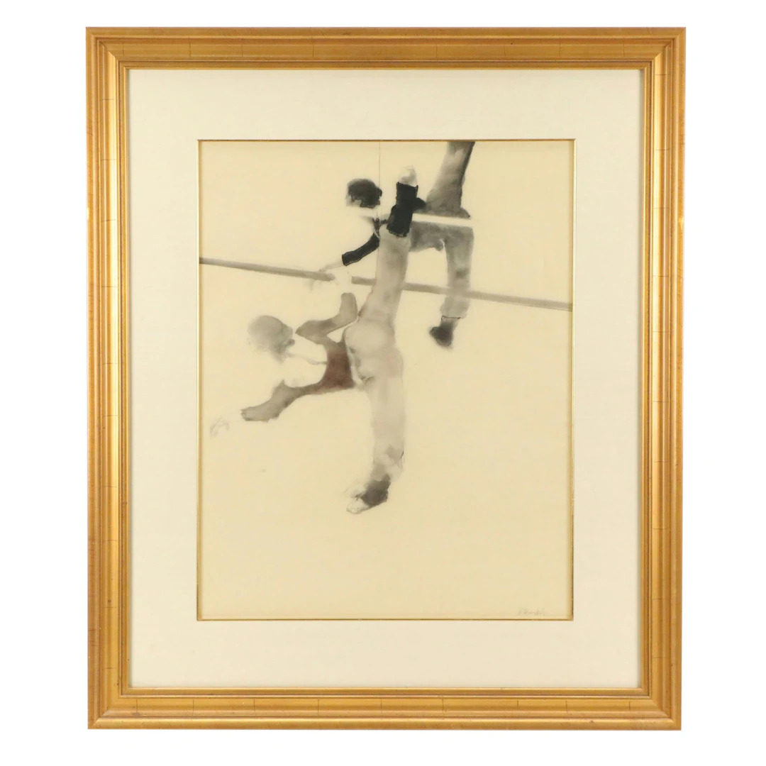 Robert Heindel Mixed Media Drawing of Ballet Dancers, Late 20th Century