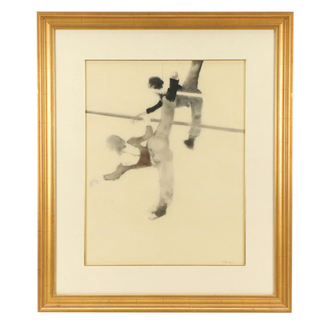 Robert Heindel Mixed Media Drawing of Ballet Dancers, Late 20th Century