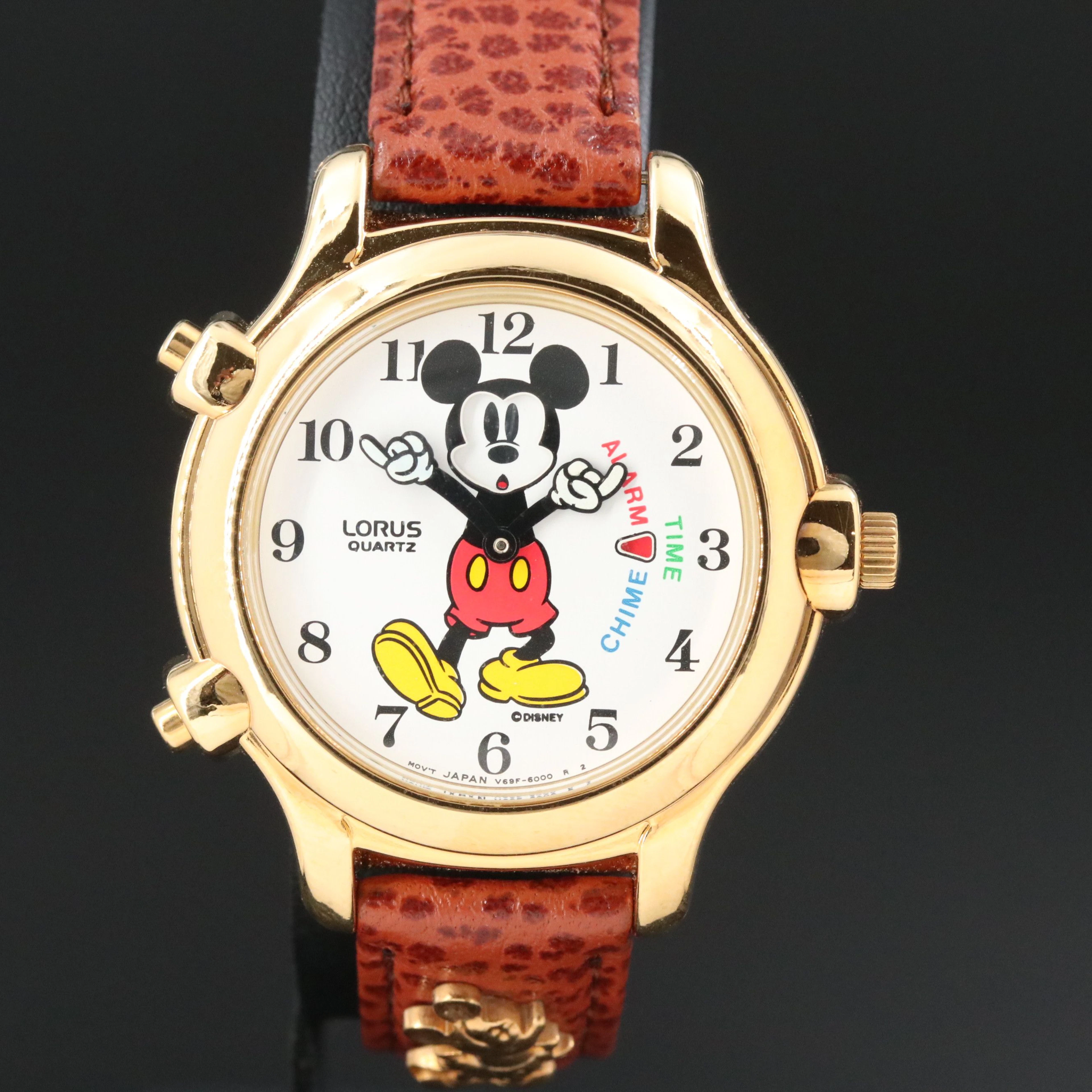 Lorus Mickey Mouse Gold-Tone Quartz Watch with Chimes and Alarms