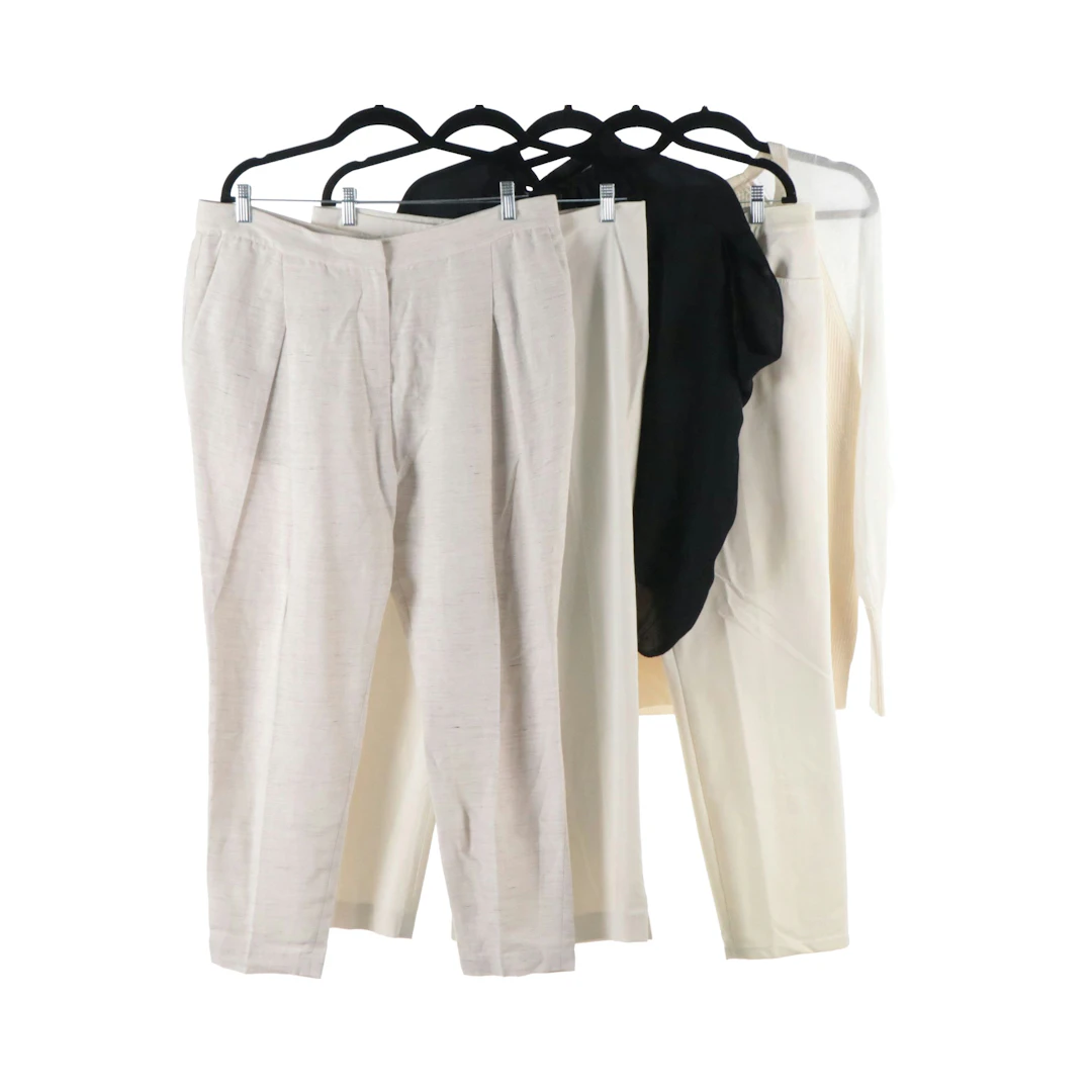 Brunello Cucinelli Linen Blend Trousers, Morgane Le Fay Silk Blouse & More