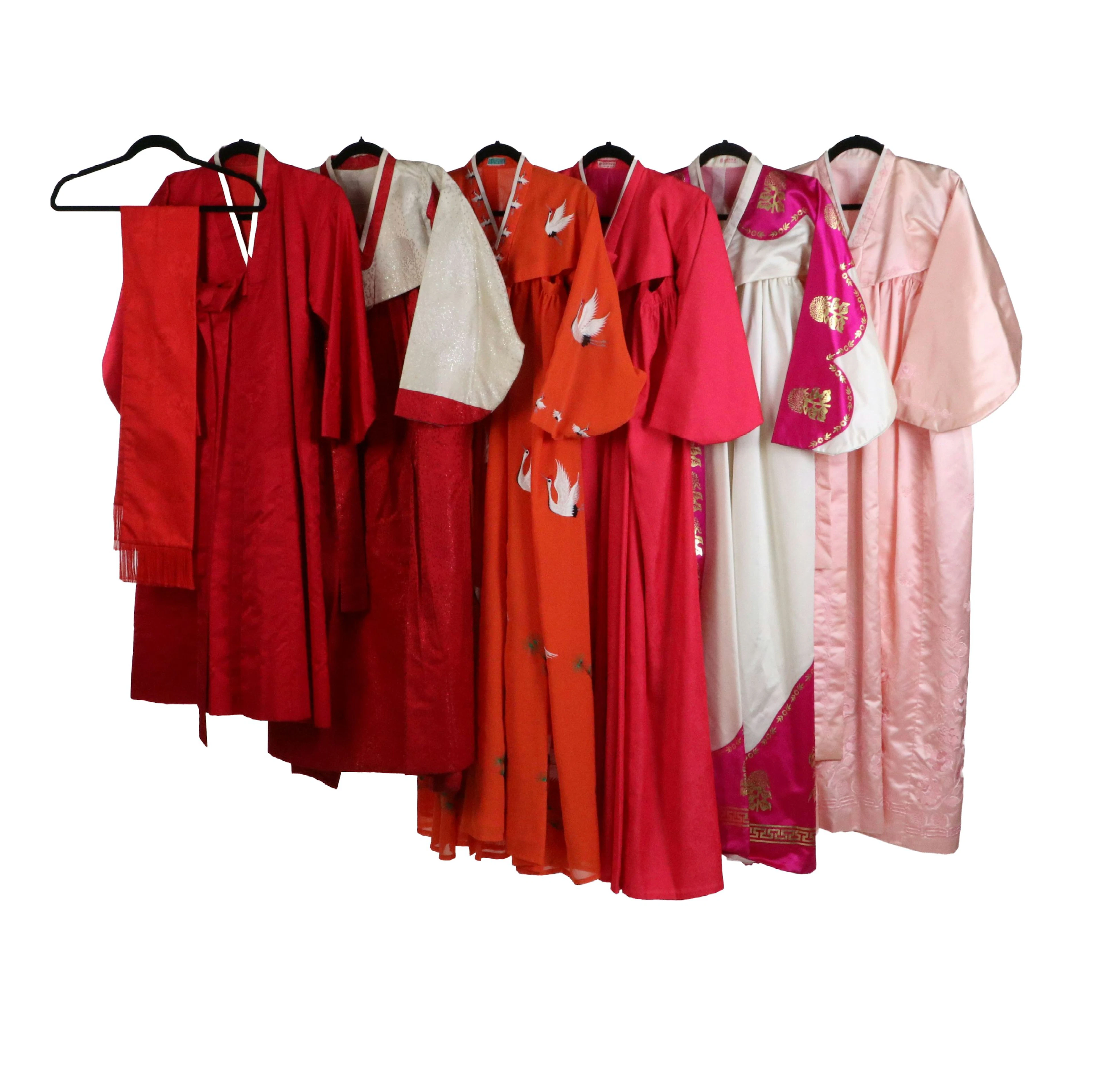 Korean Special Occasion Hanbok in Foil-Stamped/Embroidered Silk with Durumagi