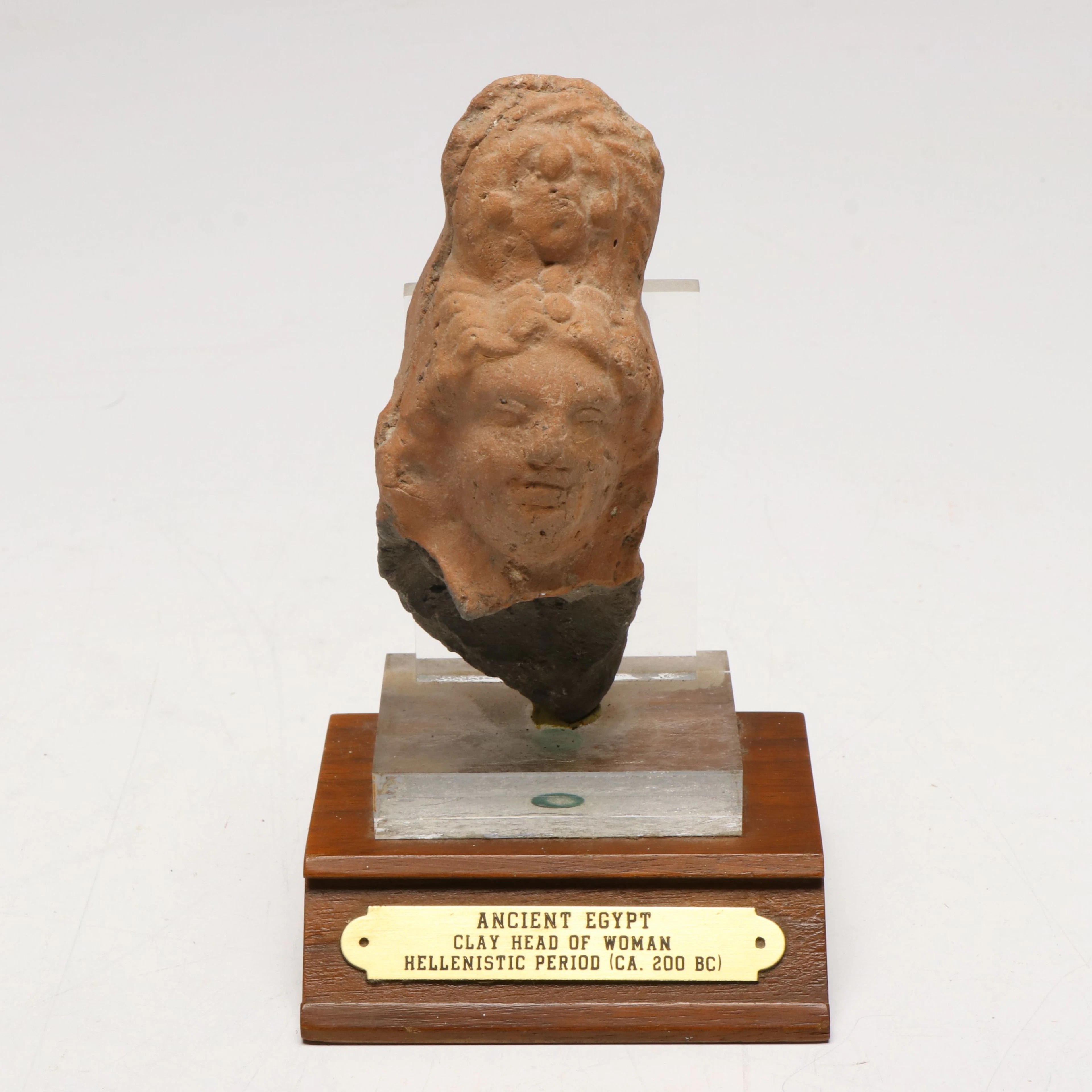 Ancient Egyptian Hellenistic Period Figurine Fragment of Woman, Circa 200 BCE