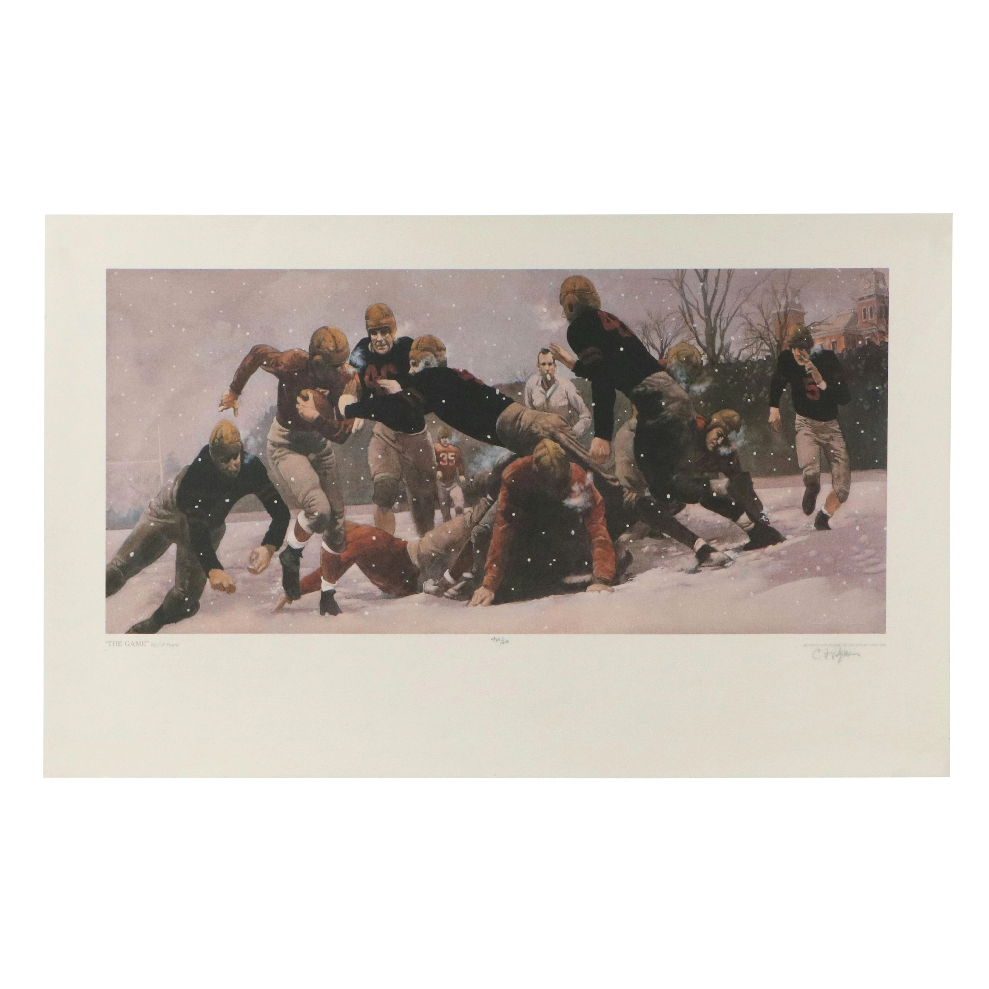 Chris Fox Payne Commemorative Football Offset Lithograph "The Game"