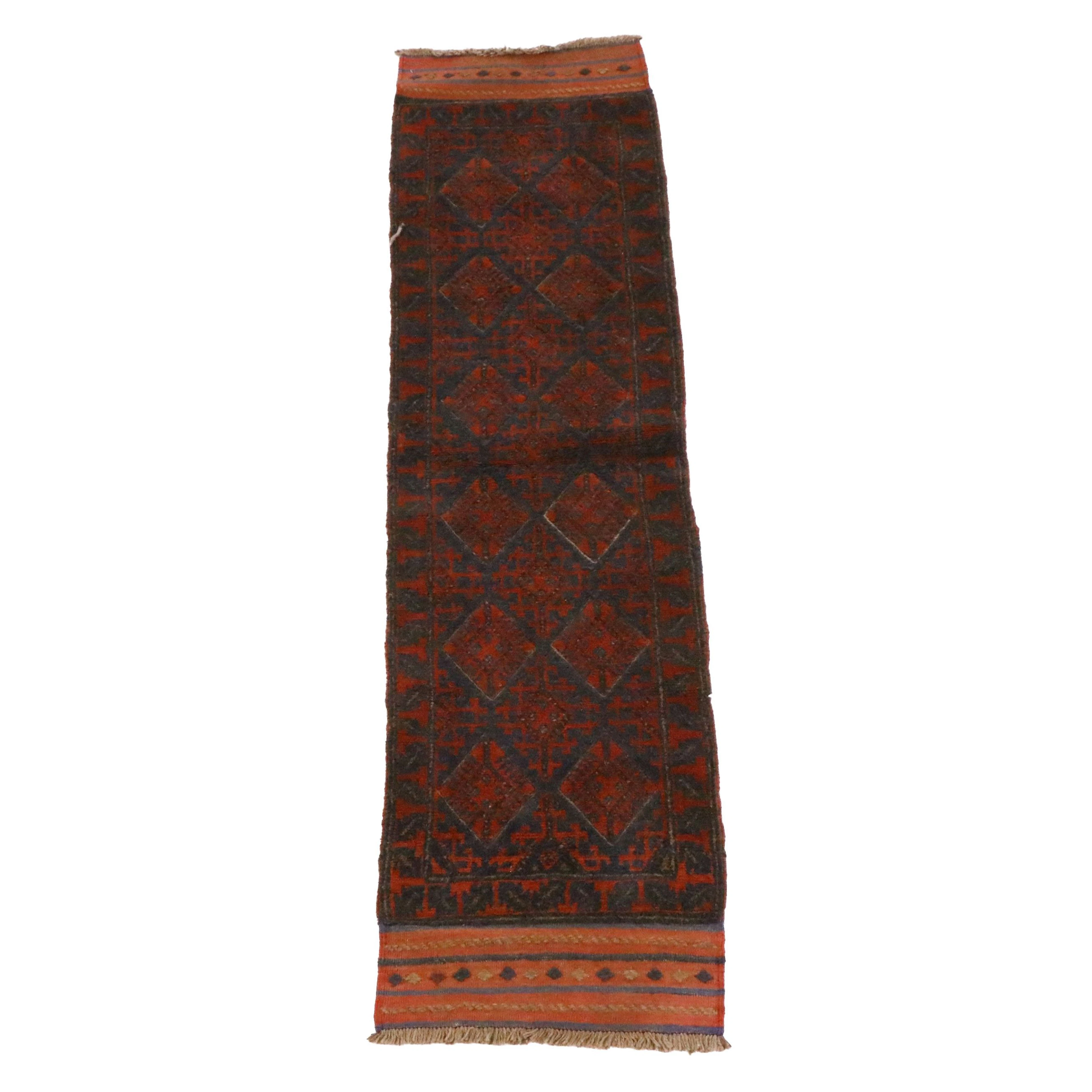 1'10 x 7'11 Handwoven Afghan Mashwani Carpet Runner