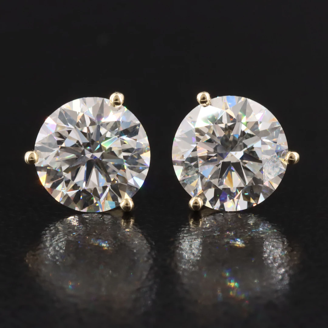 14K 4.05 CTW Lab Grown Diamond Earrings with IGI Reports
