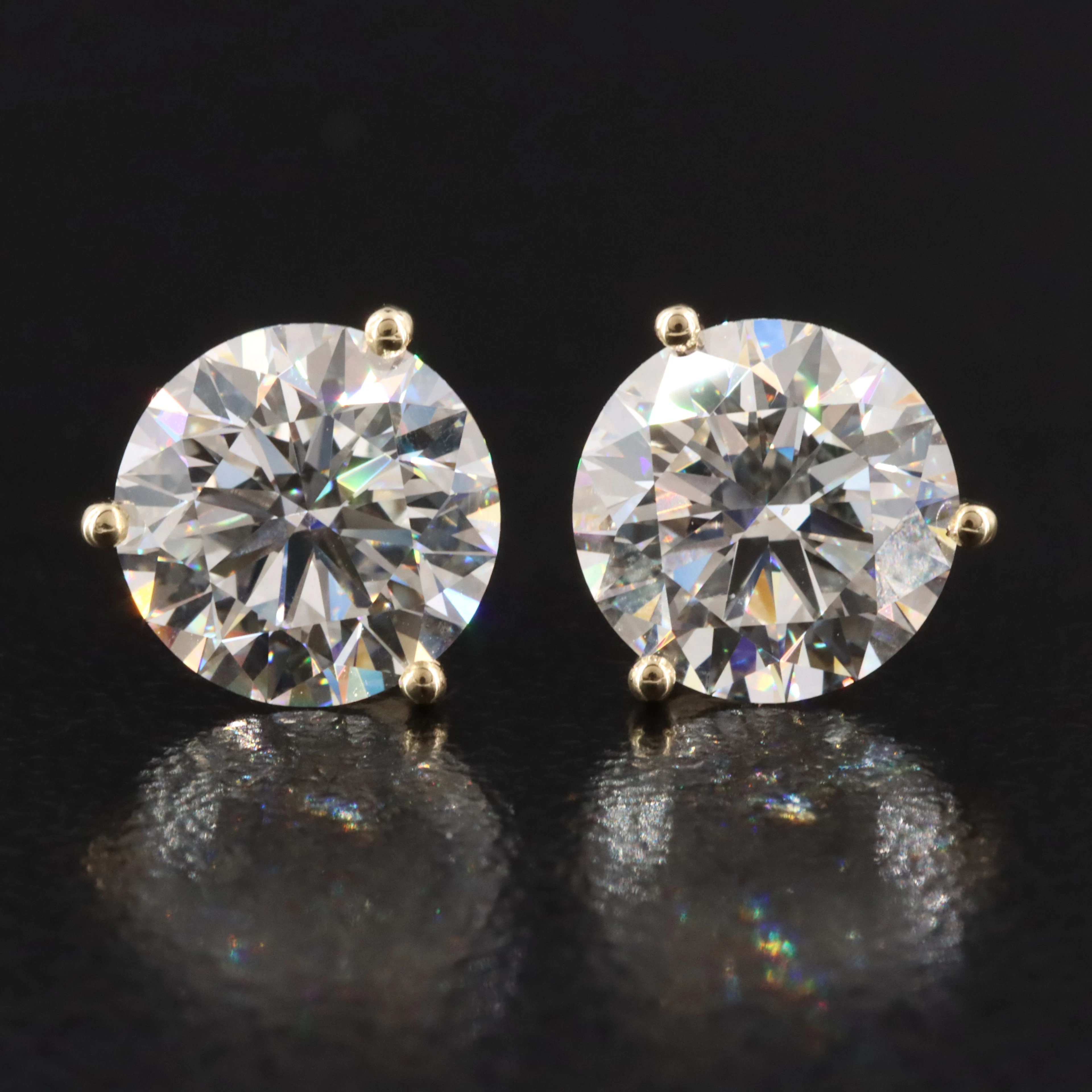 14K 4.05 CTW Lab Grown Diamond Earrings with IGI Reports
