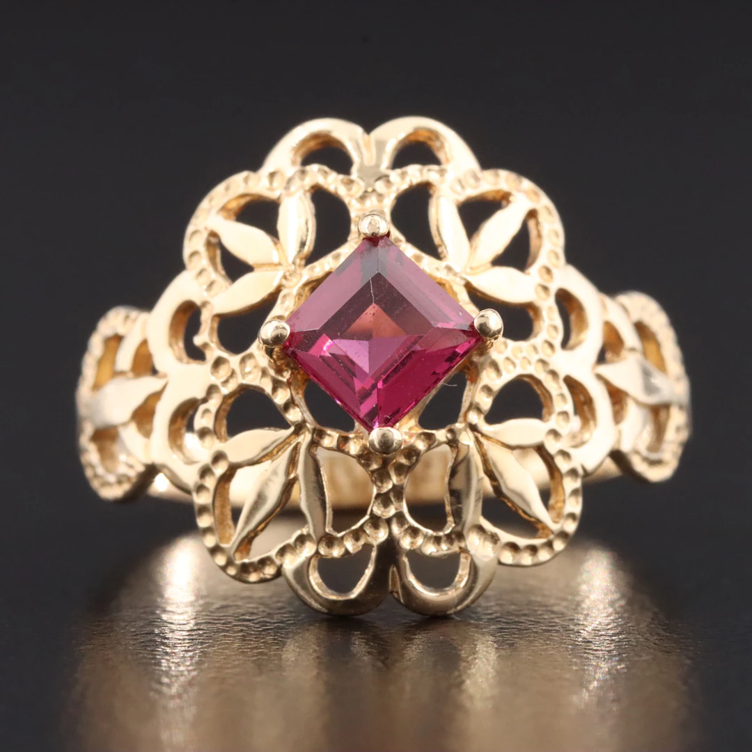 14K Garnet Ring