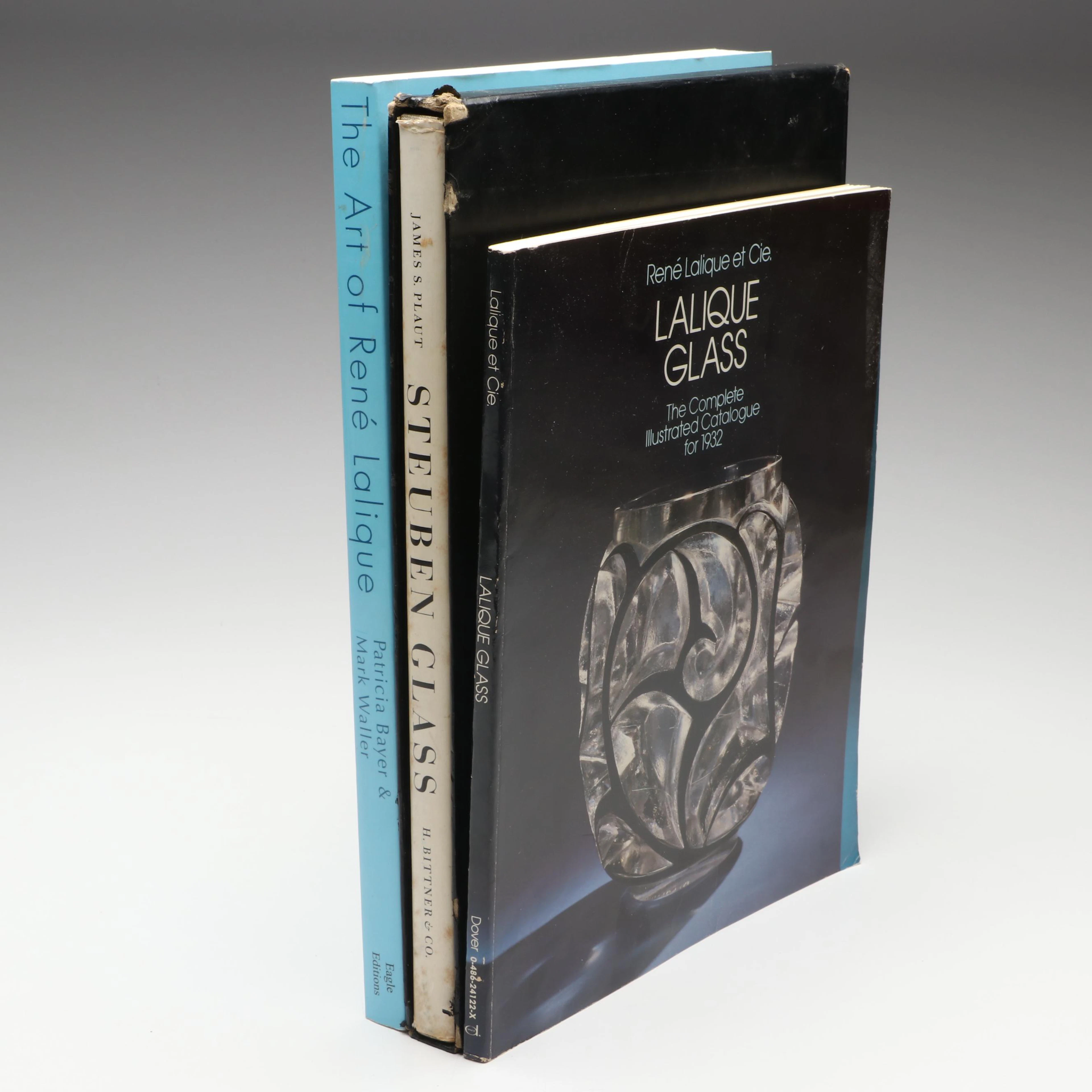 "The Art of René Lalique," "Lalique Glass," and "Steuben Glass" Books