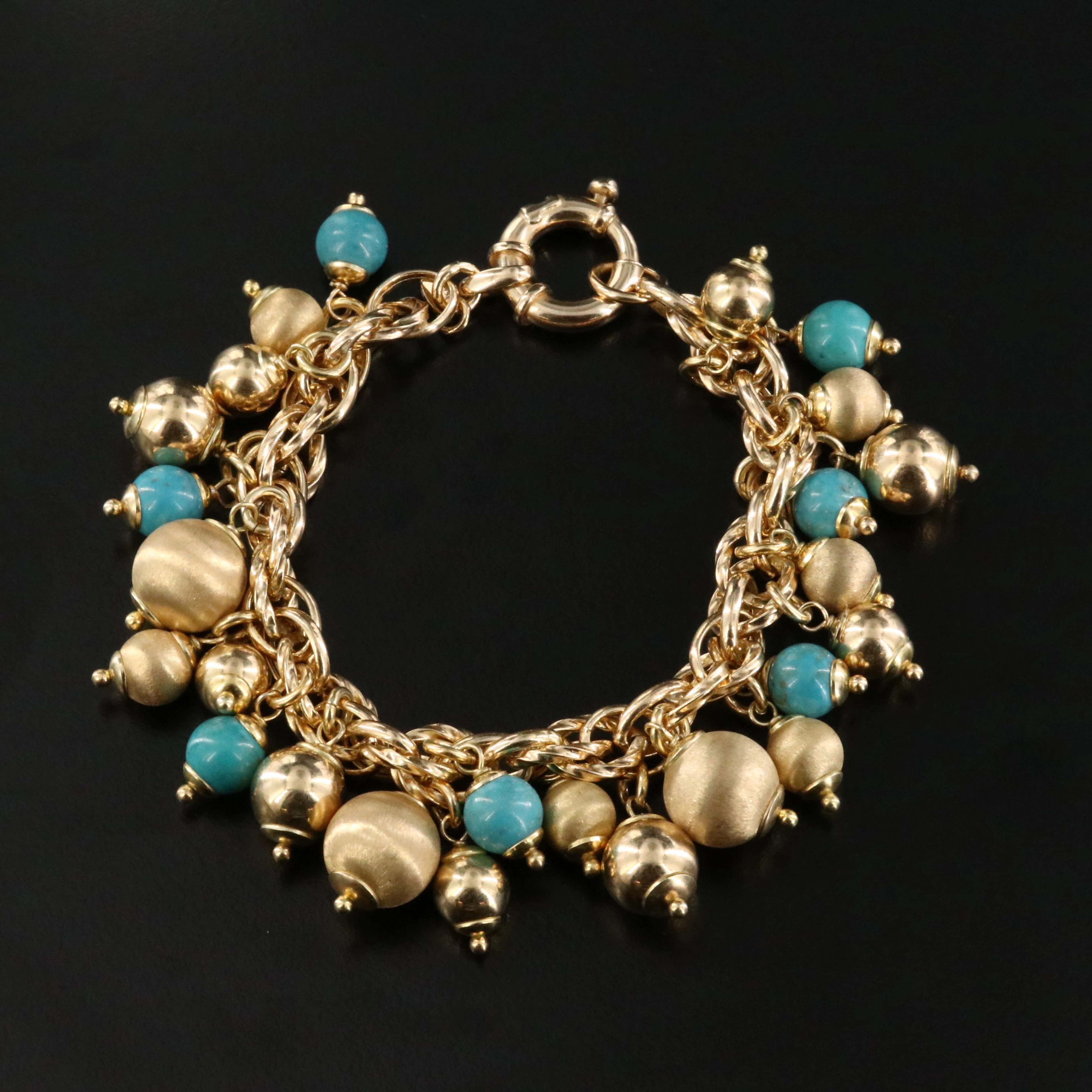 Sterling and Turquoise Bead Bracelet