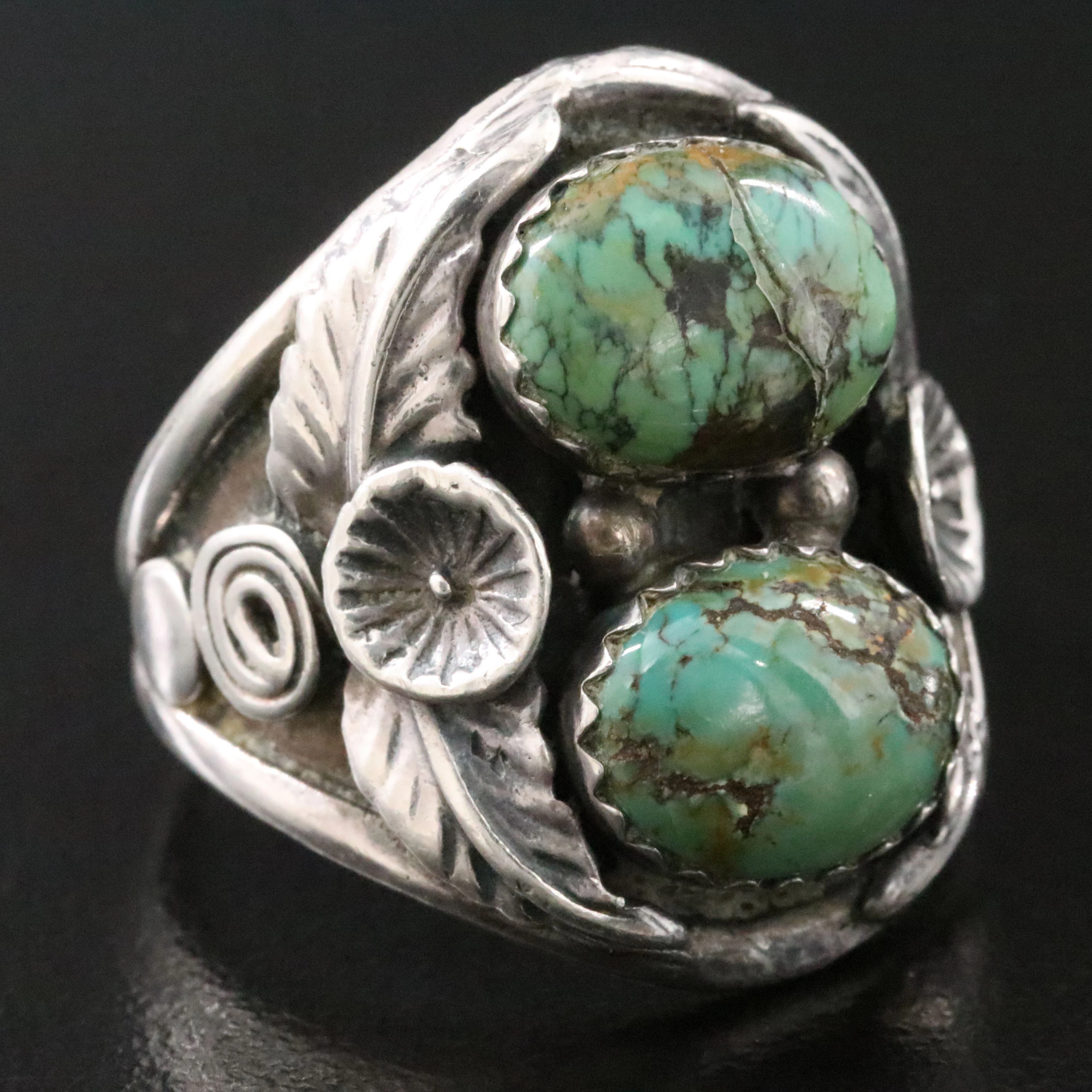 Charles Johnson Navajo Diné Sterling Turquoise Ring