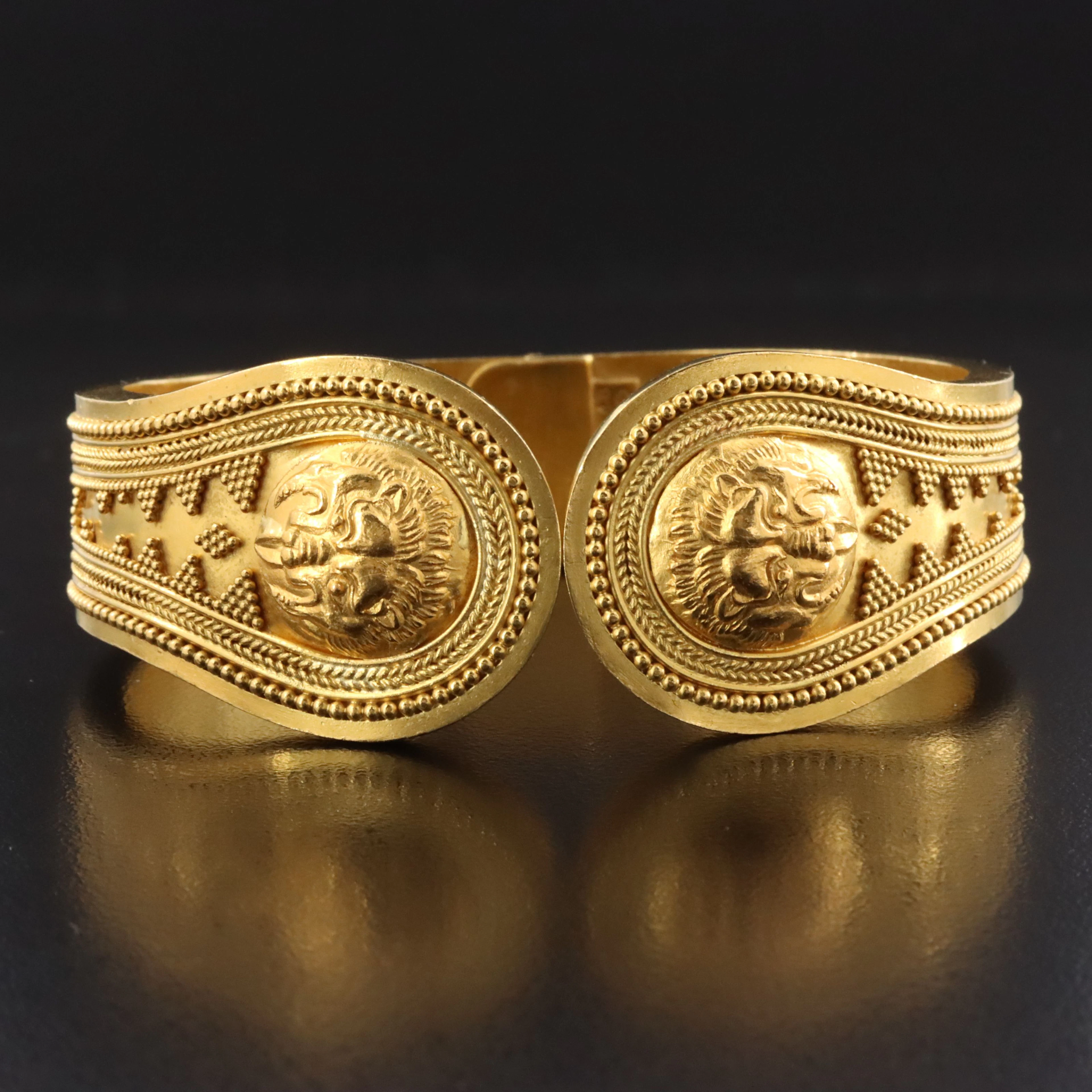 Ilias Lalaounis Hellenistic Collection 18K Lion Head Cuff