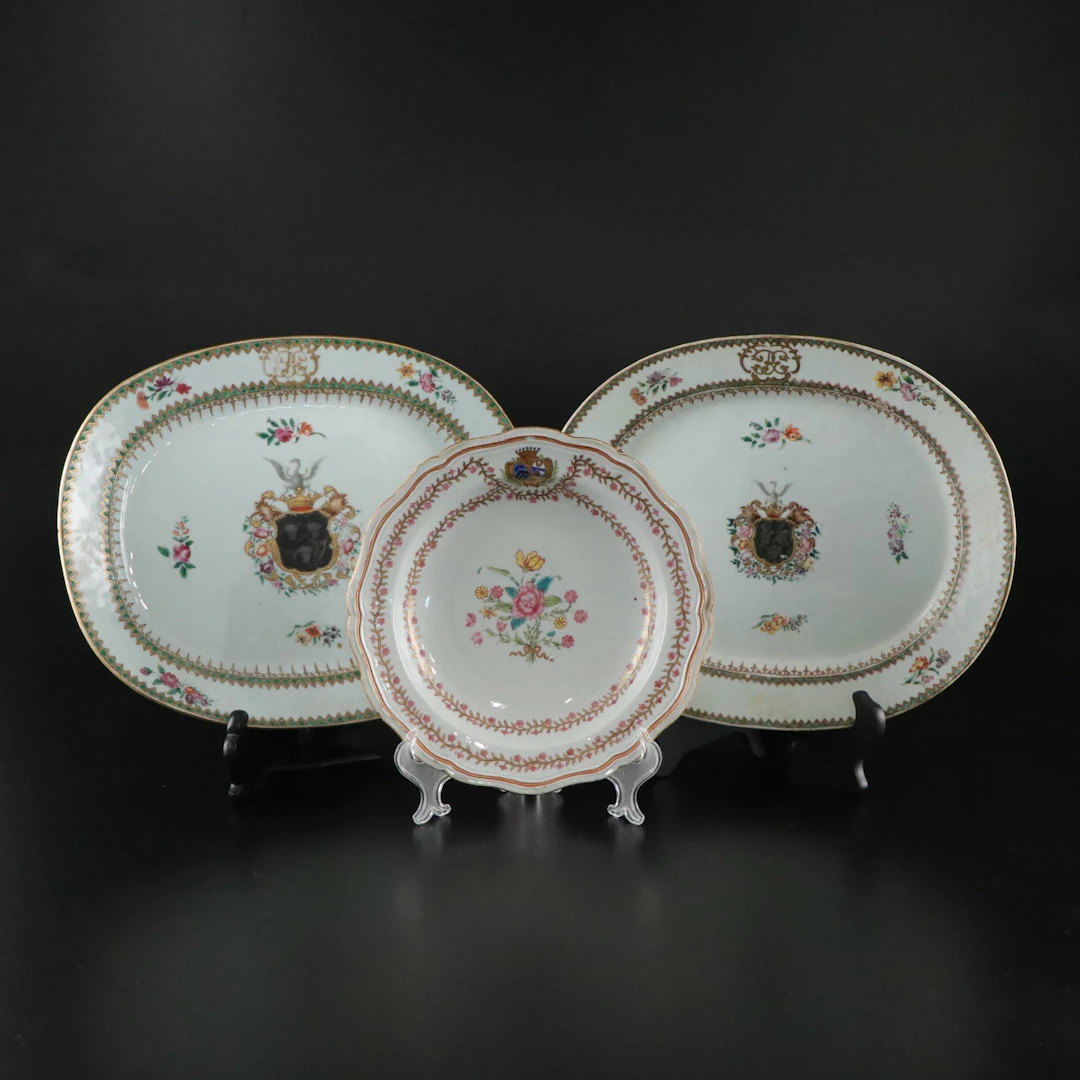Chinese Export Porcelain Armorial Platters, Mid to Late 18thCentury