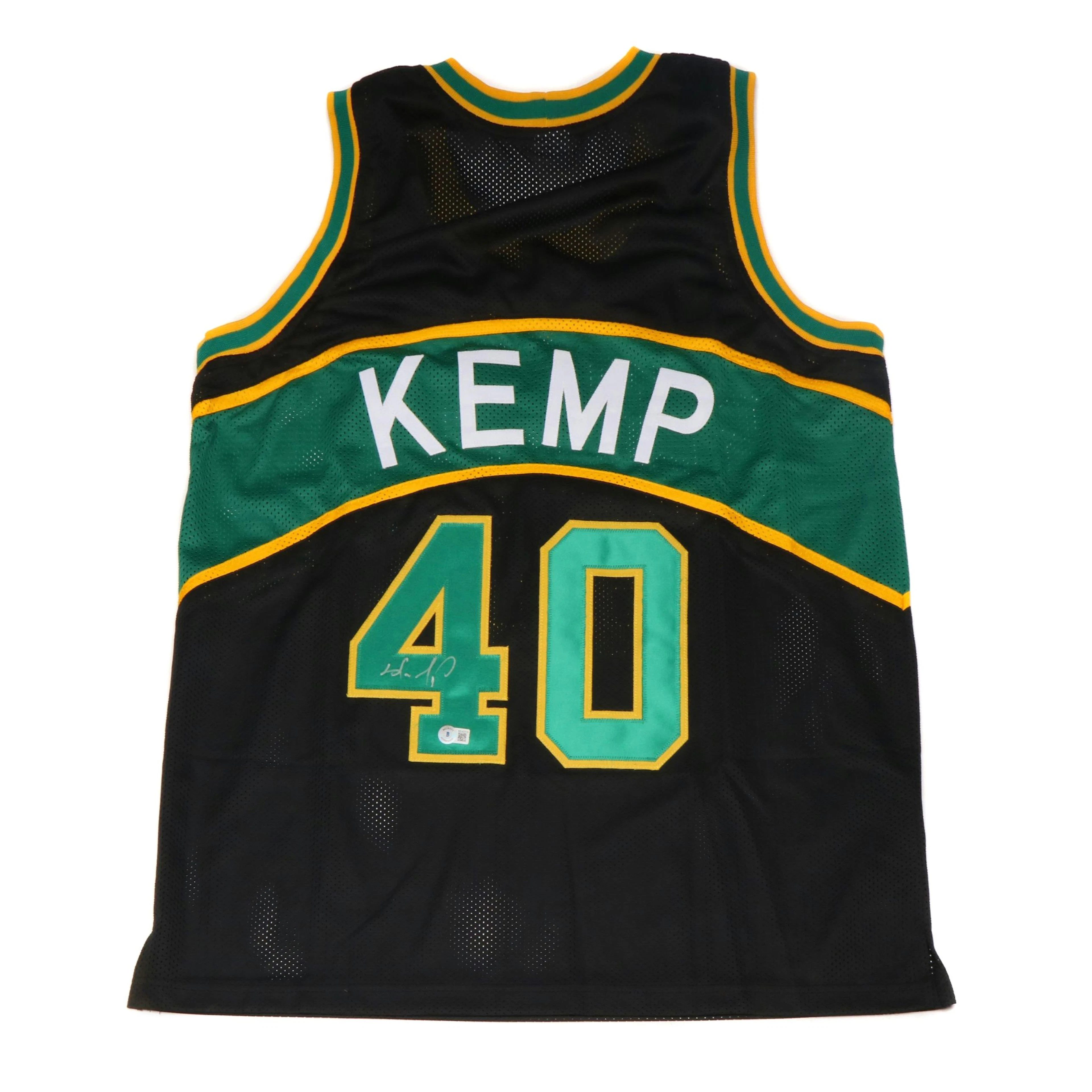 Shawn Kemp Signed Seattle Supersonics Basketball Jersey, Beckett