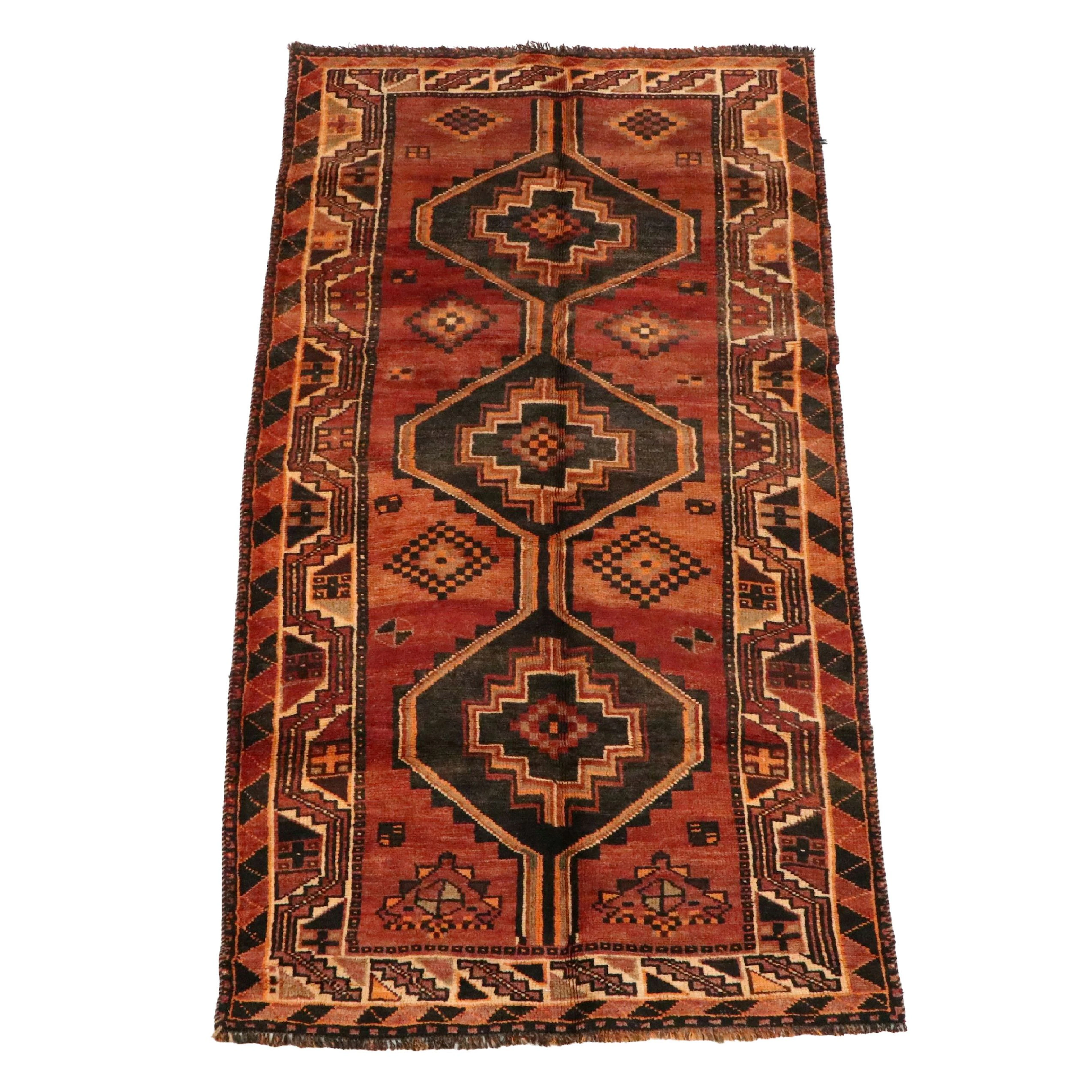 4'4 x 8'5 Hand-Knotted Persian Kurdish Area Rug