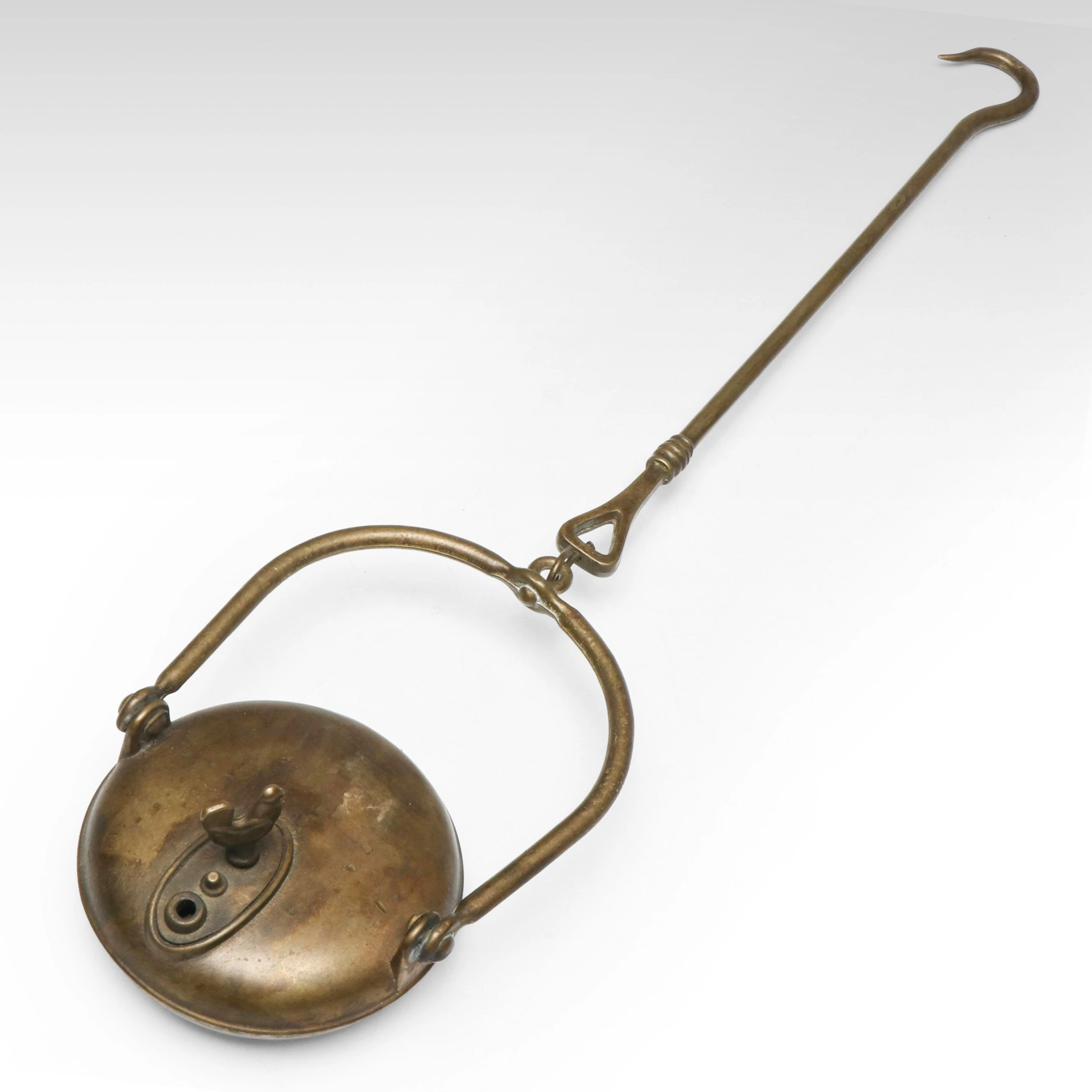 Brass Betty Oil Lamp or French Miner's Oil Lamp, 19th Century