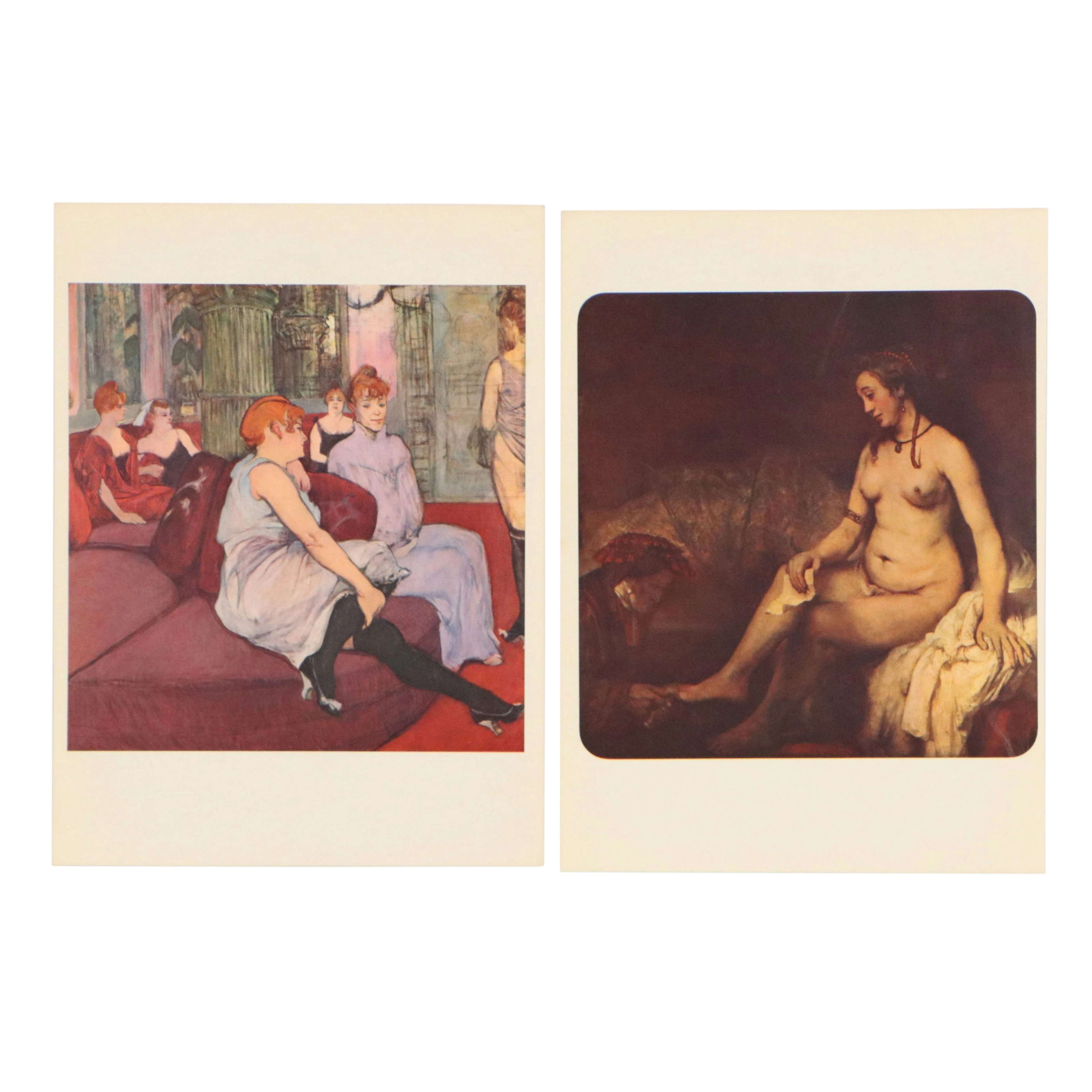 Offset Lithographs After Rembrandt and Toulouse-Lautrec