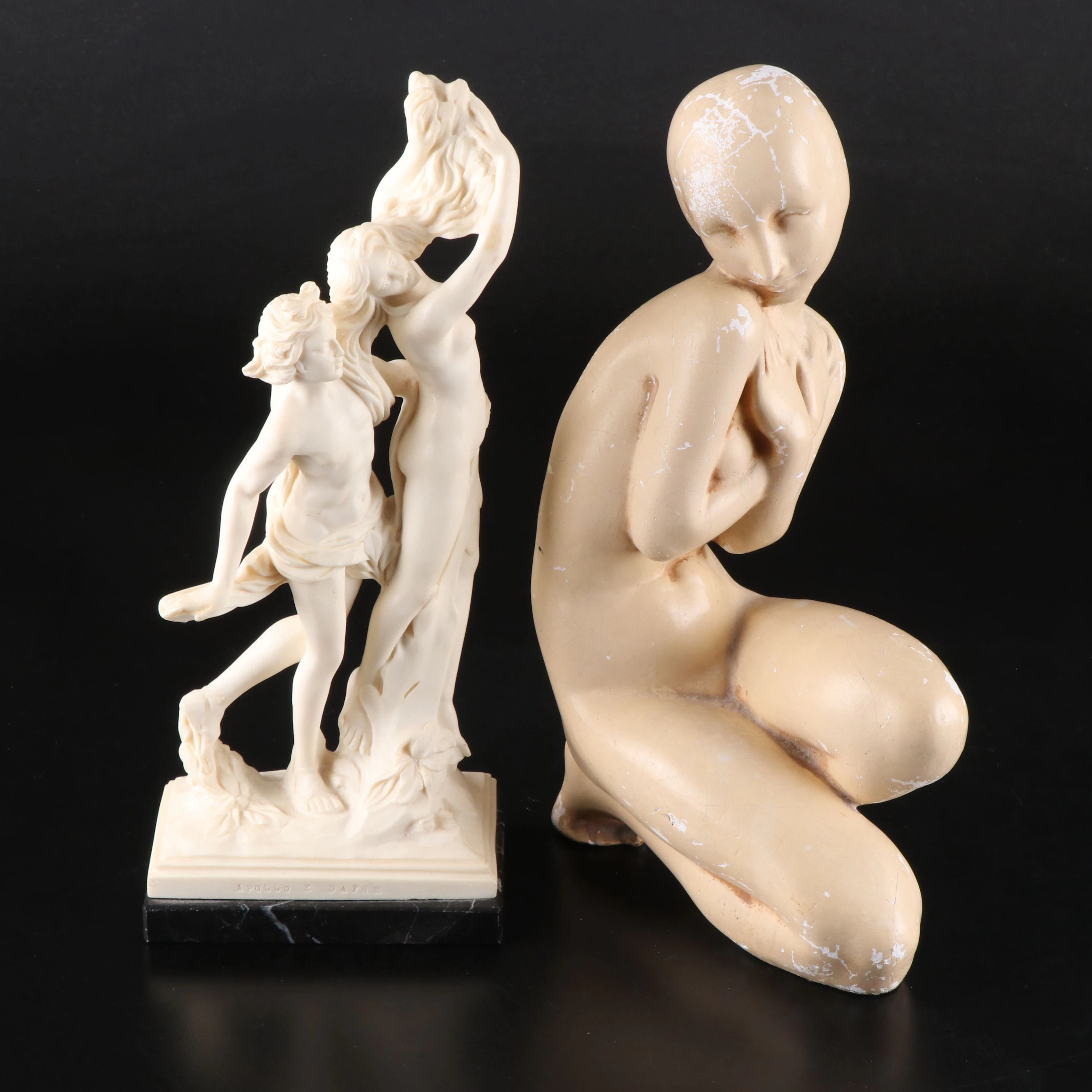 "Apollo and Daphne" After Gian Lorenzo Bernini with Other Plaster Figure