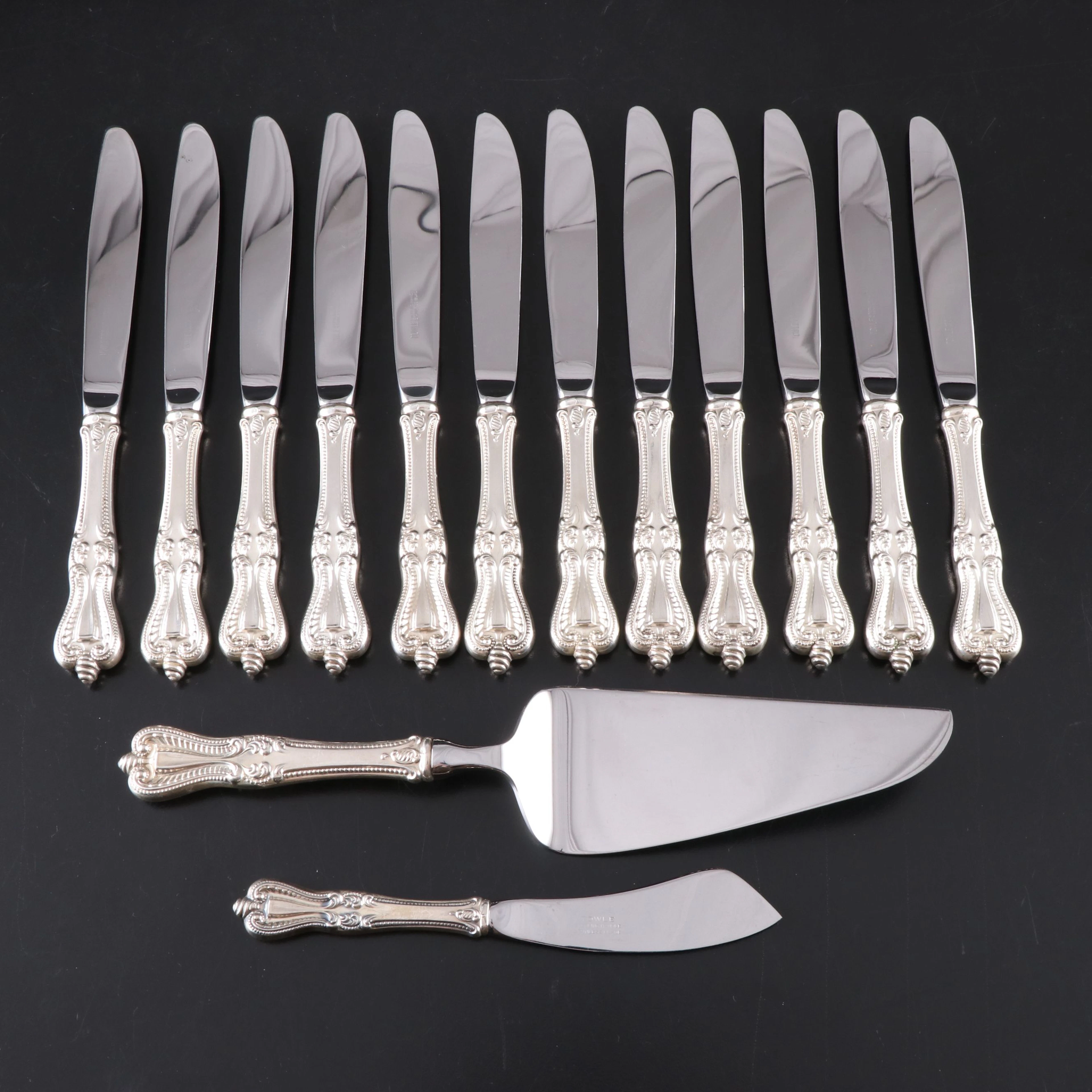 Towle "Old Colonial" Sterling Silver Handled Knives, Cake Server, Butter Knife