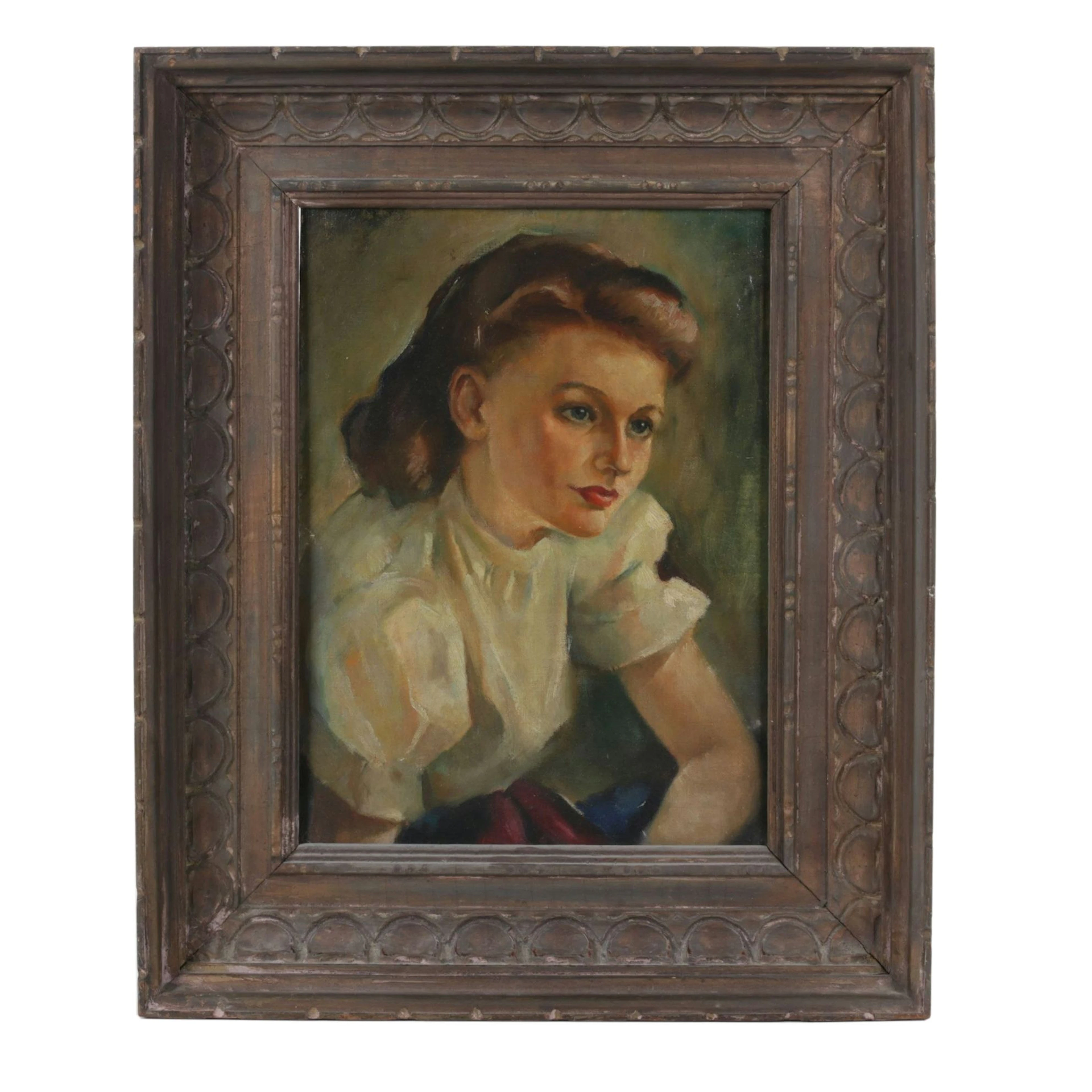 Oil Painting Portrait of a Woman, 19th C.