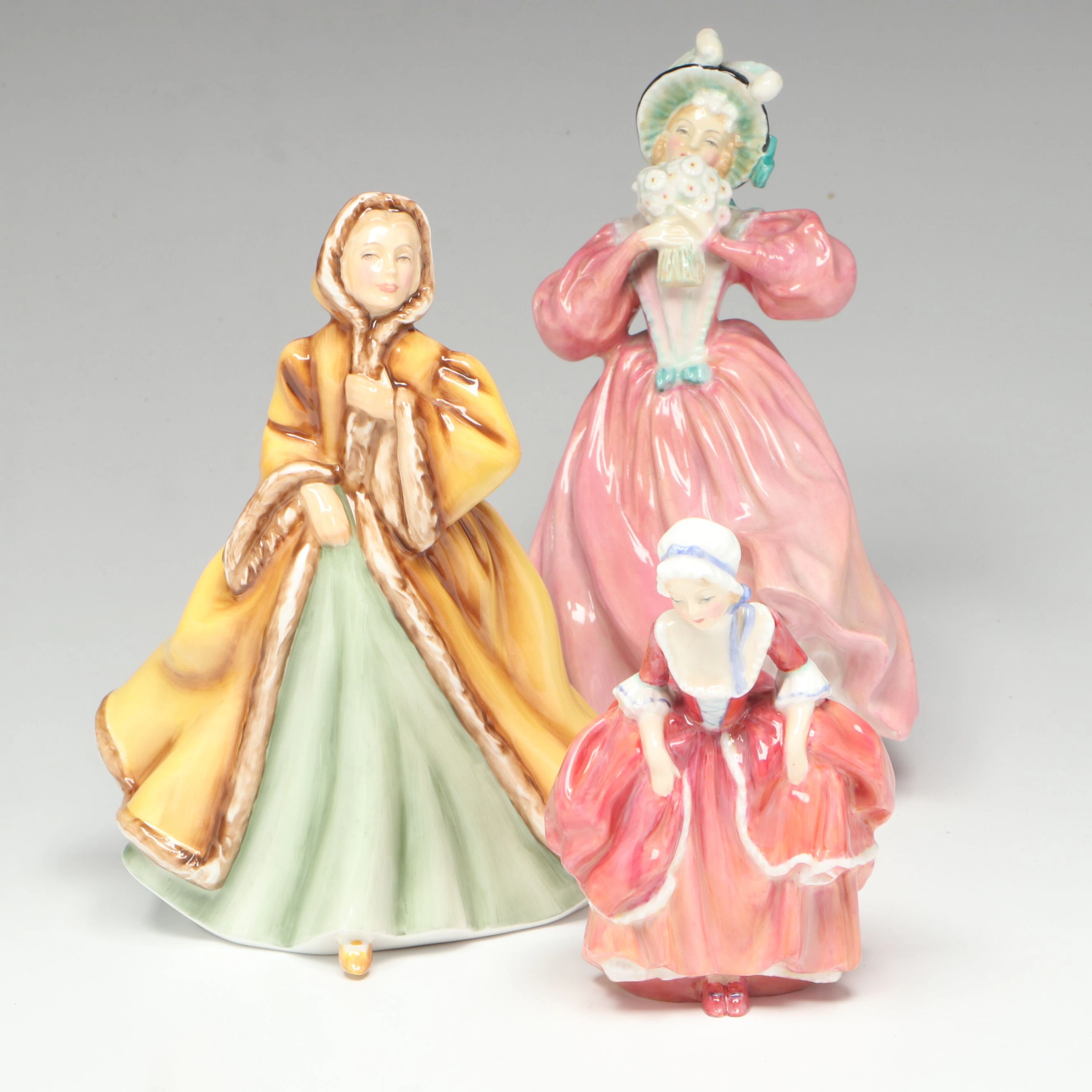 Royal Doulton "Rachel," "Marguerite," and "Goody Two Shoes" Porcelain Figurines