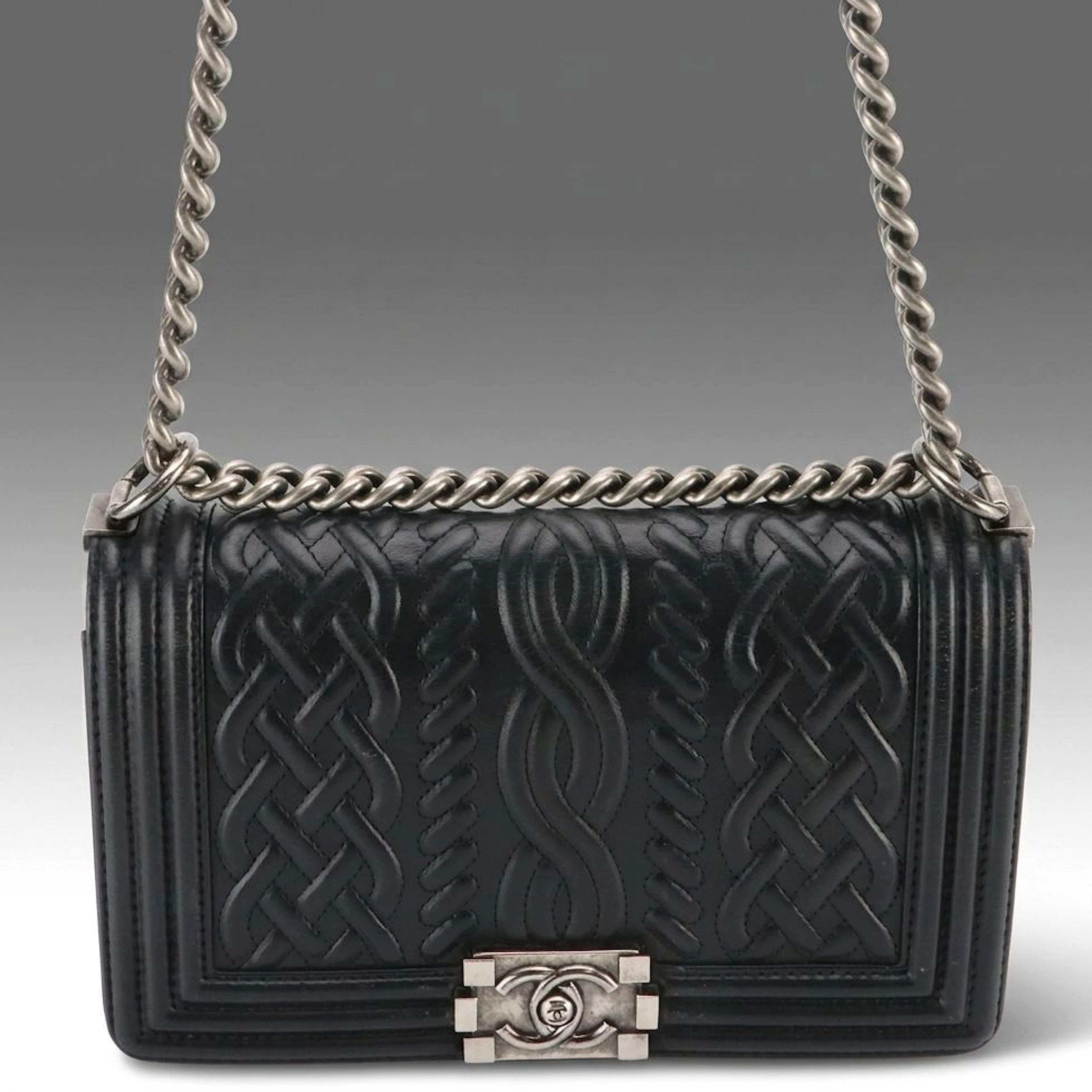Chanel Medium Celtic Boy Flap Bag in Black Quilted Lambskin Leather