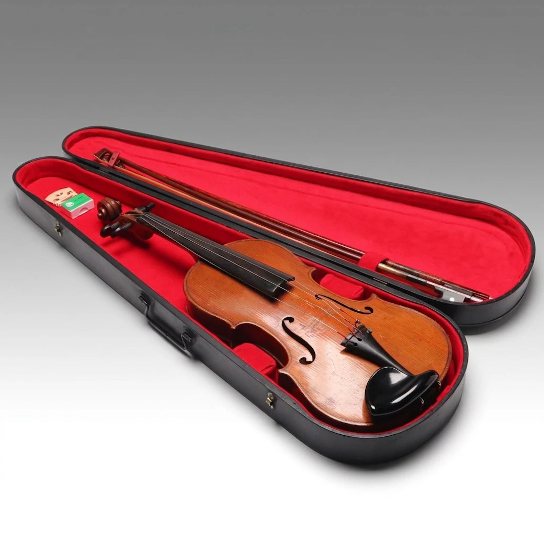 Antonius Stradivarius Cemonensis Faciebat Violin, Bows, and Case, Early 20th C.