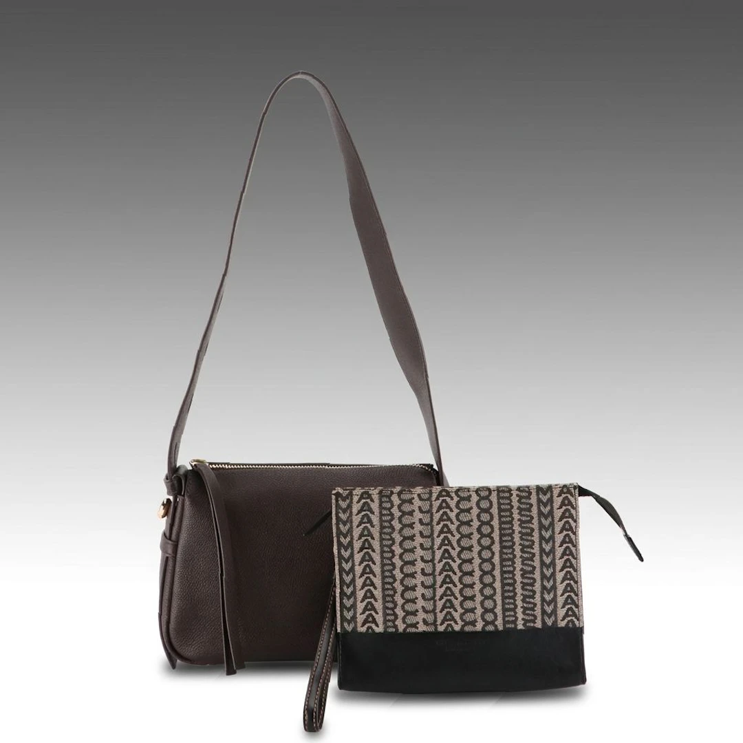 Tory Burch Romy Small Shoulder Bag and Marc Jacobs Monogram Canvas Pouch