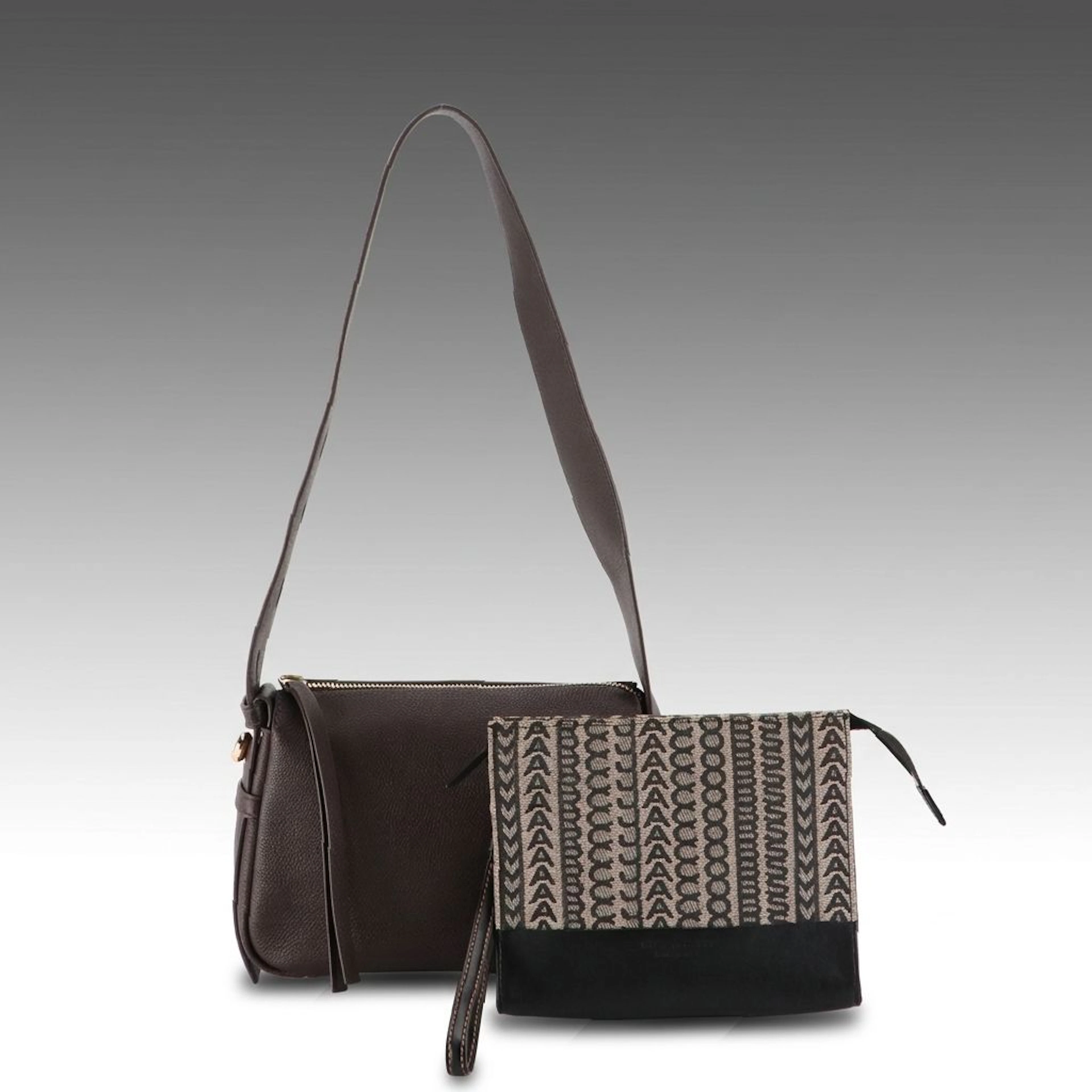 Tory Burch Romy Small Shoulder Bag and Marc Jacobs Monogram Canvas Pouch