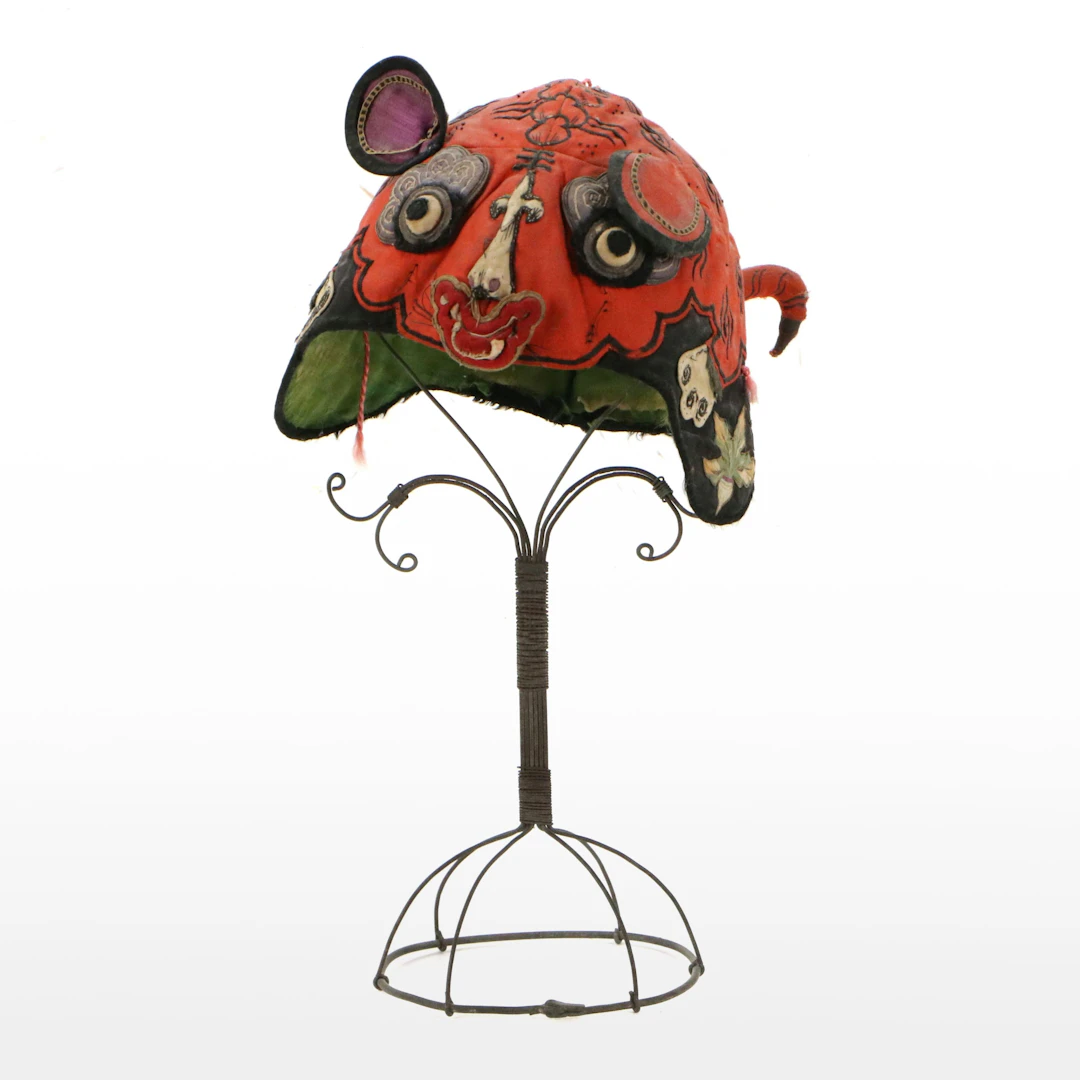 Chinese Embroidered Silk Children’s Hat, Late 19th to Early 20th Century