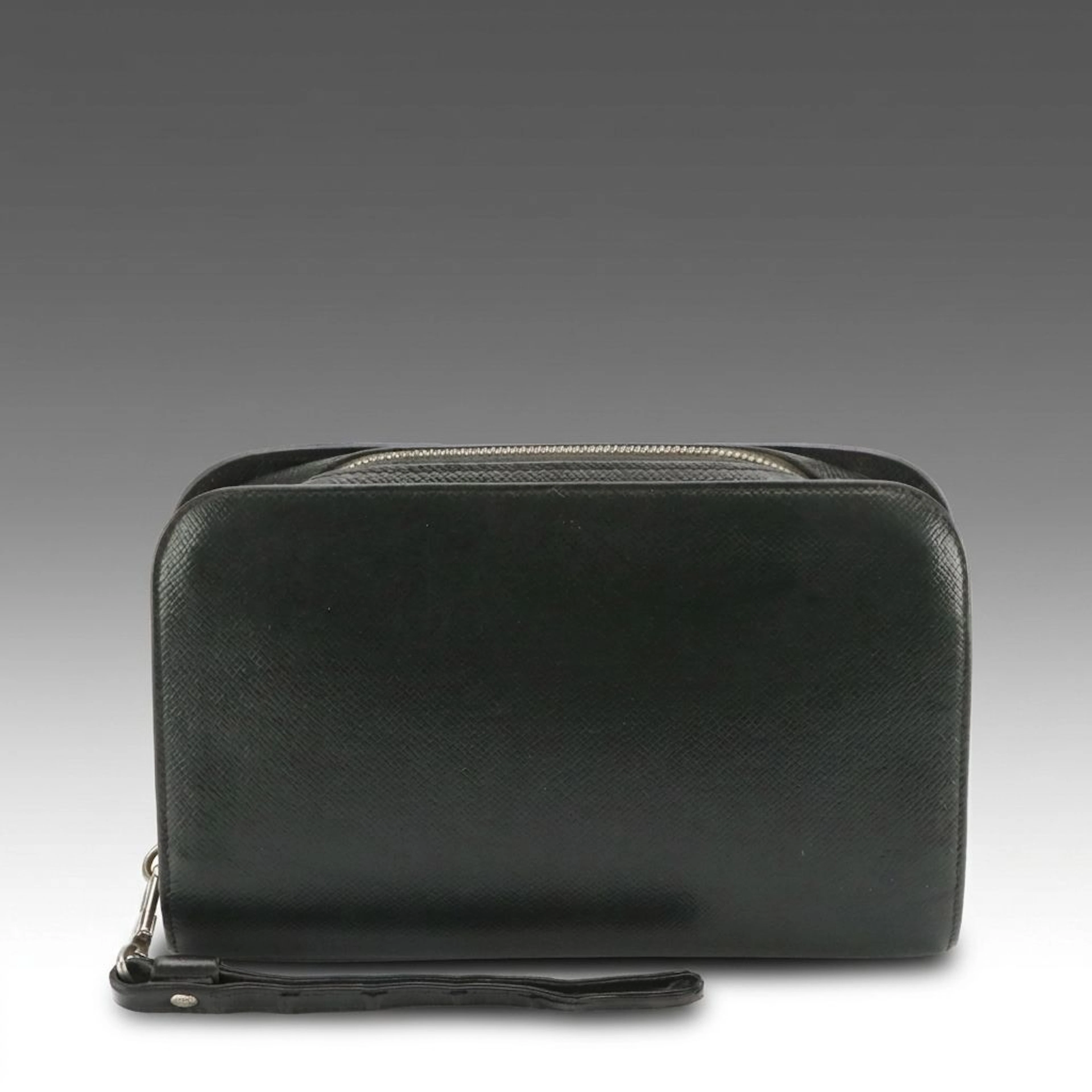 Louis Vuitton Baikal Wristlet Clutch in Black Taiga Leather