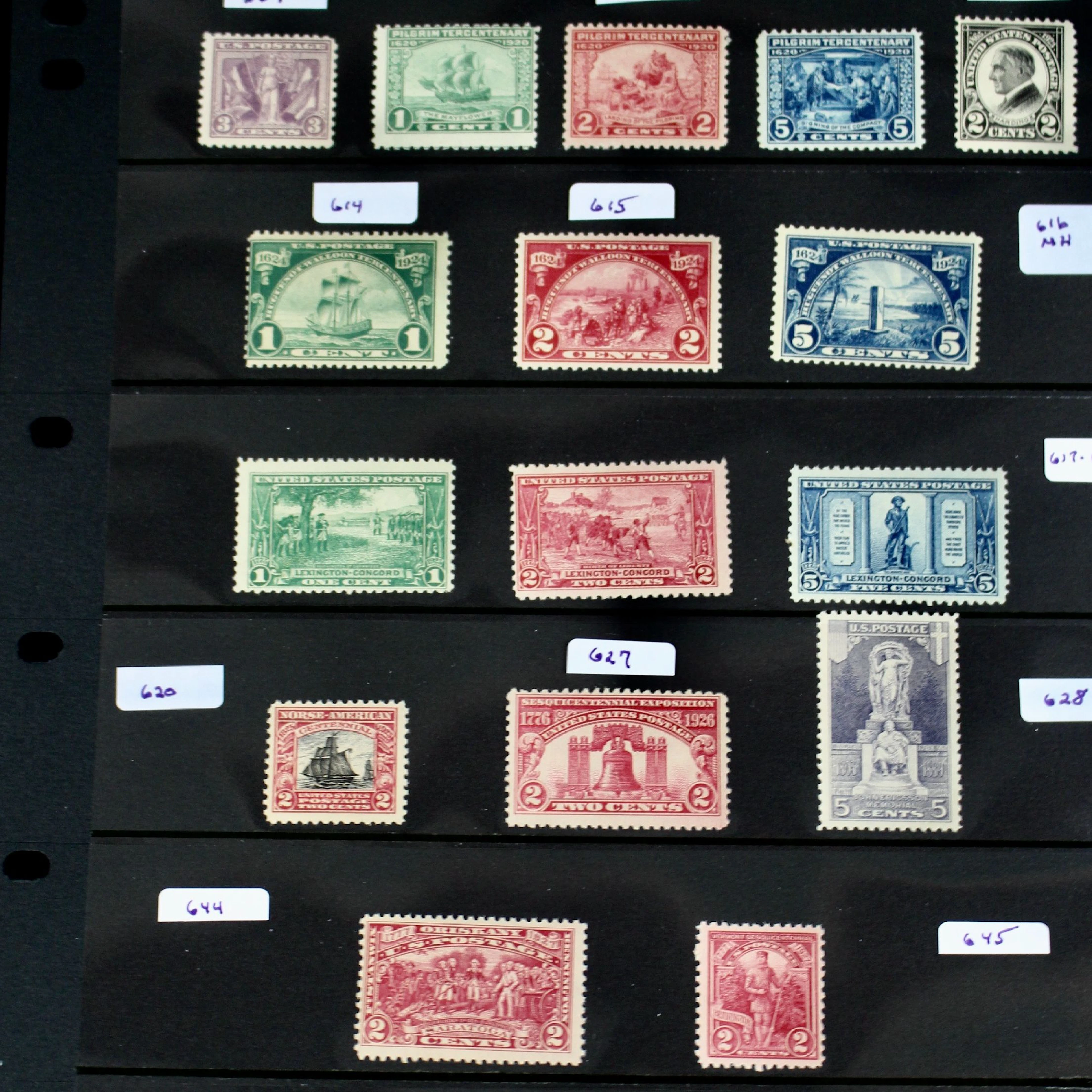 Seventeen Different Mint U.S. Postage Stamps, Scott 537 to C10