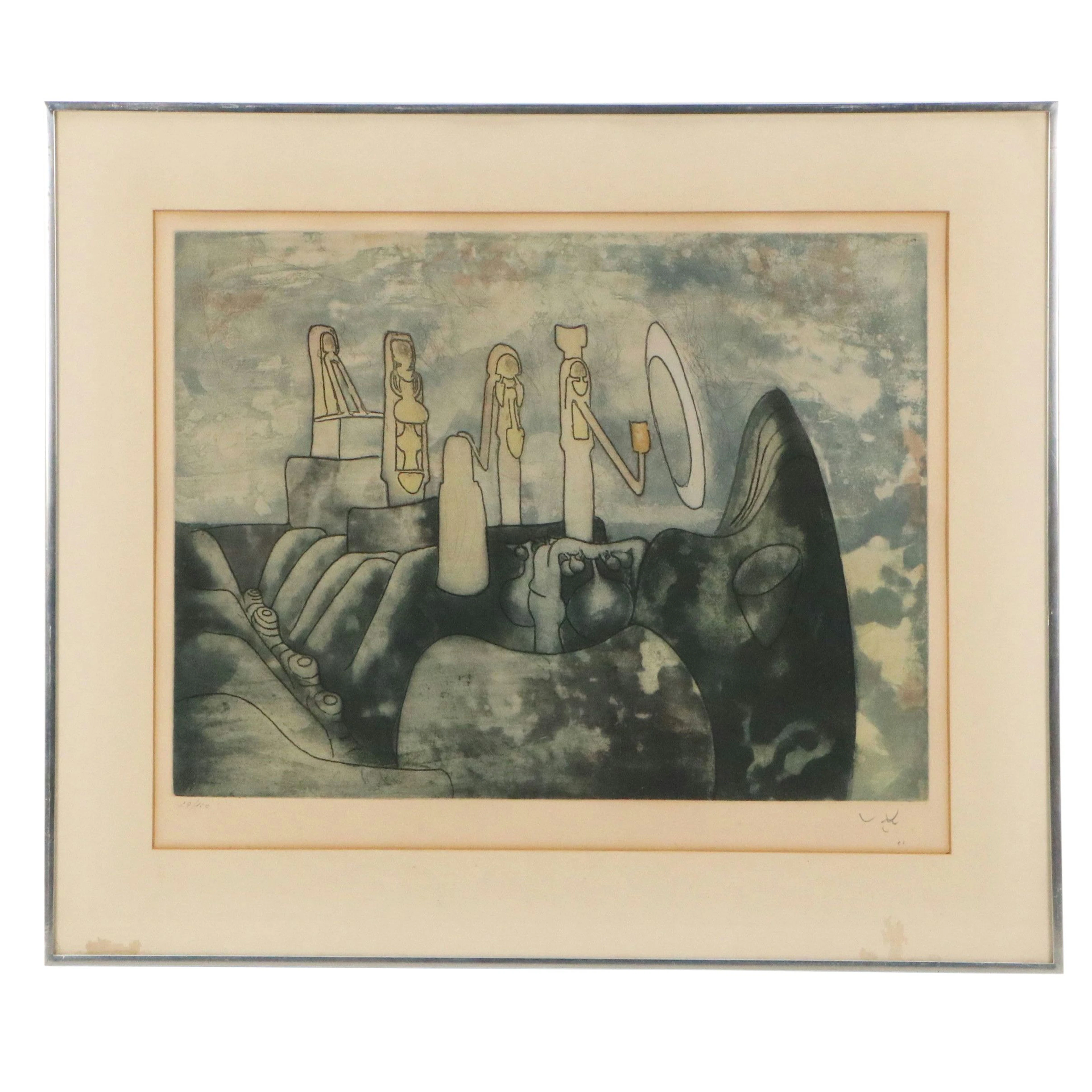 Roberto Matta Color Etching with Aquatint, Circa 1970