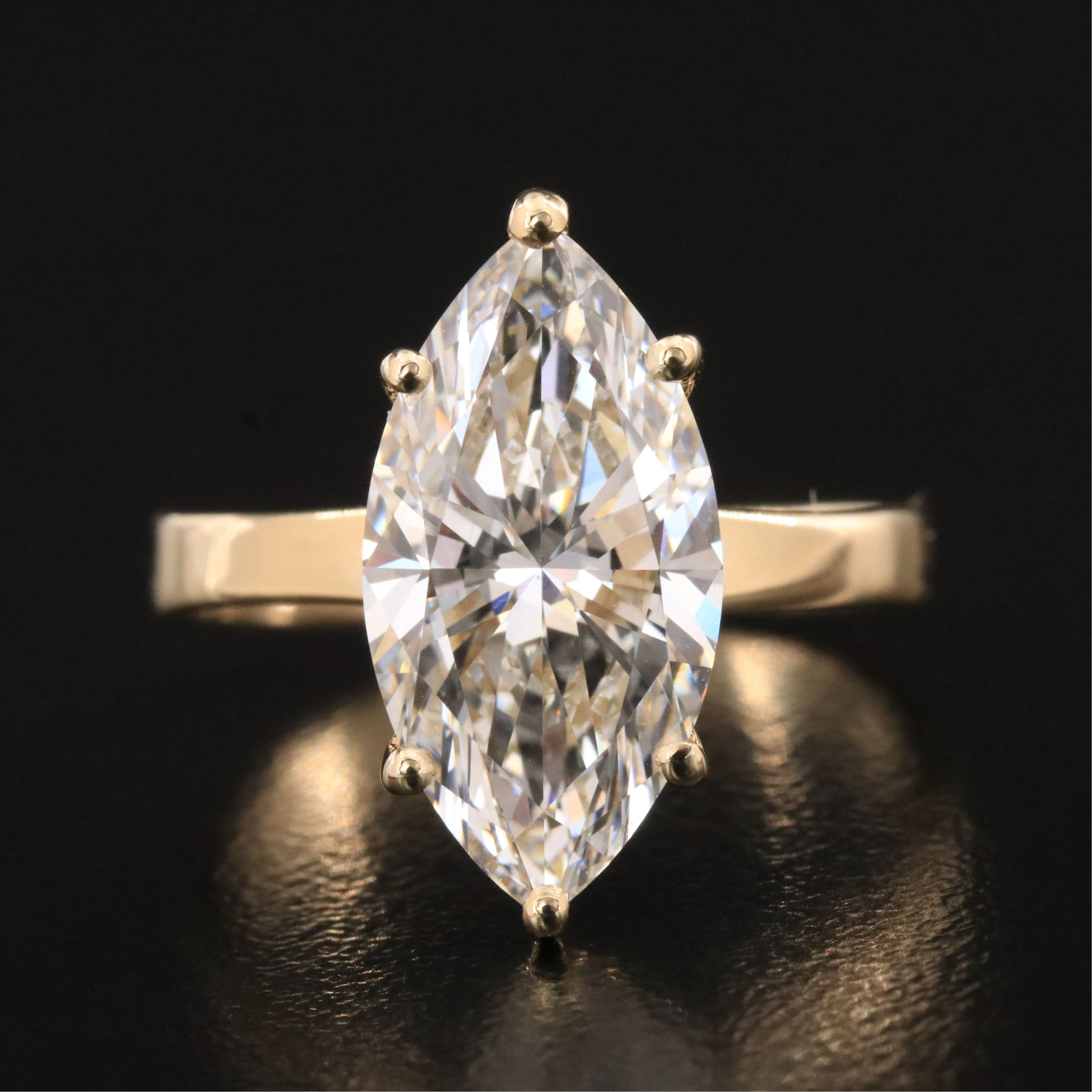 14K 4.01 CT Lab Grown Diamond Solitaire Ring with IGI Report