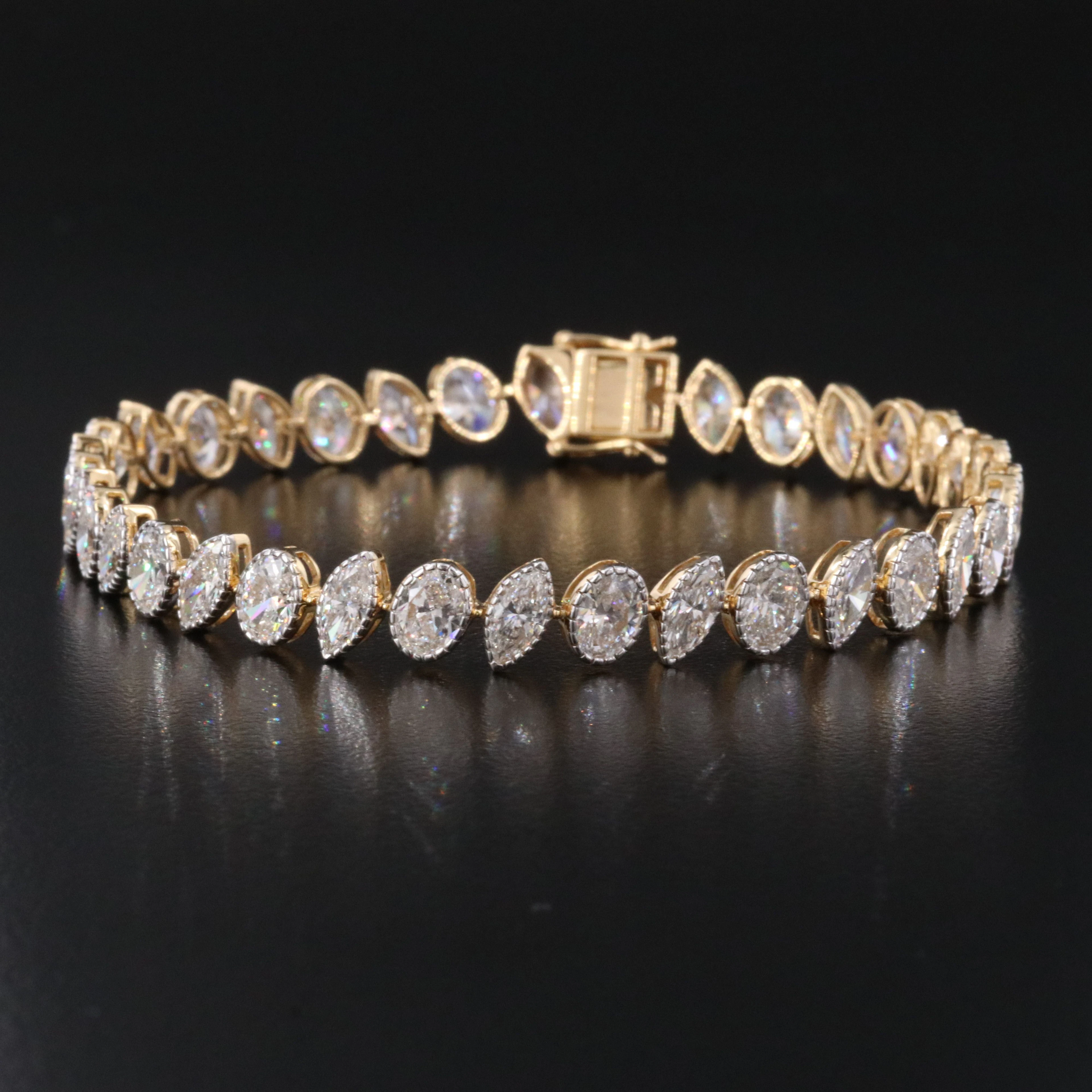 14K 13.00 CTW Lab Grown Diamond Line Bracelet with IGI Report