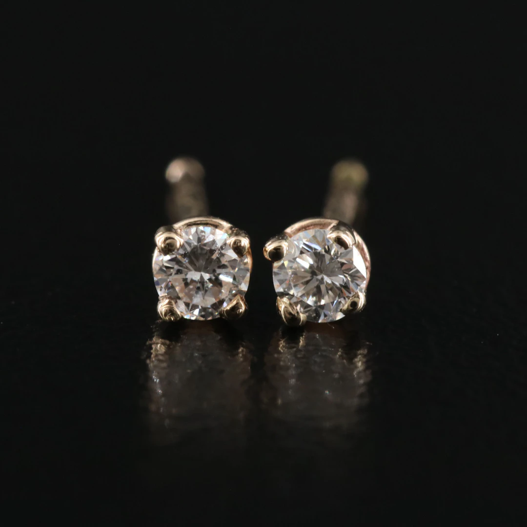 14K 0.12 CTW Diamond Solitaire Earrings
