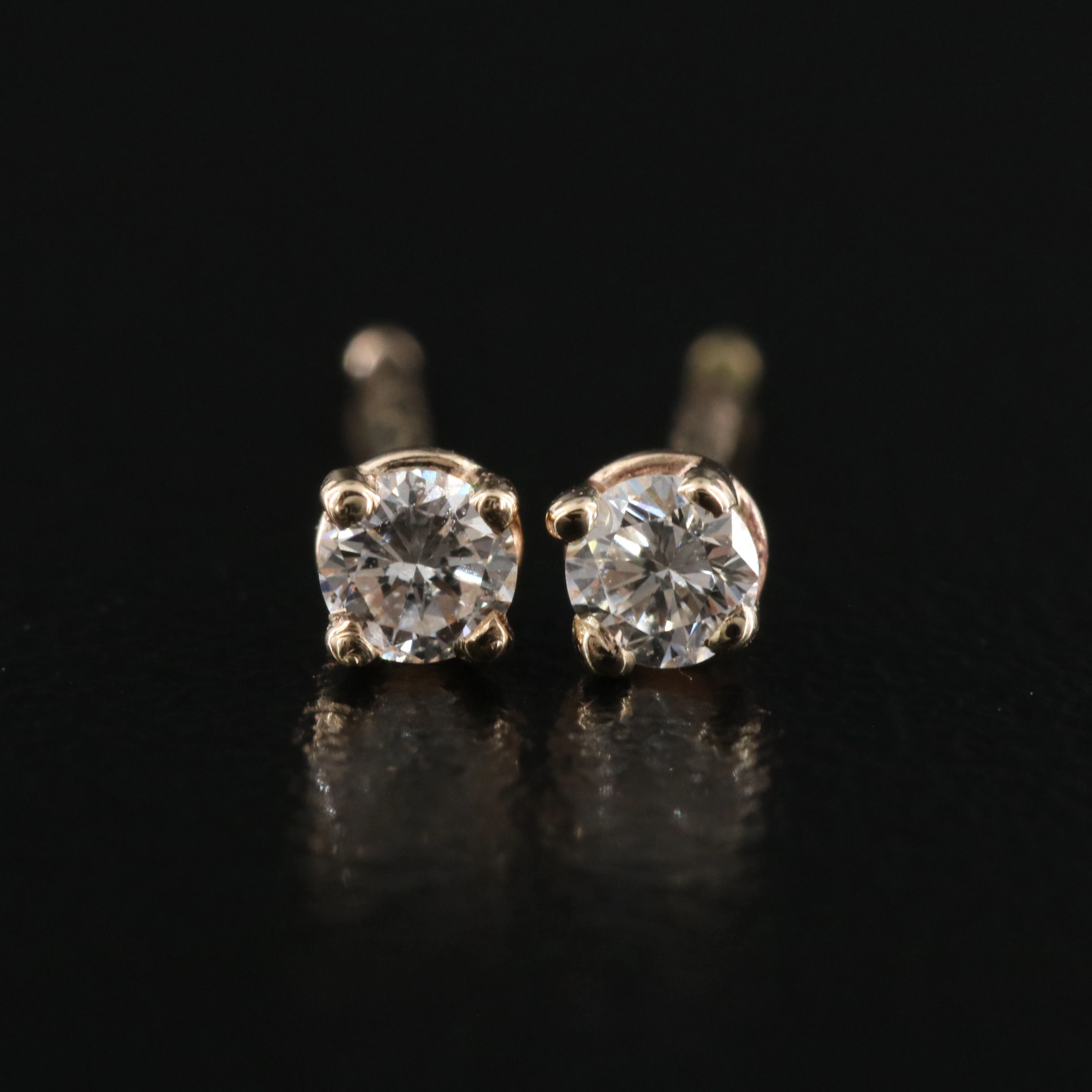 14K 0.12 CTW Diamond Solitaire Earrings