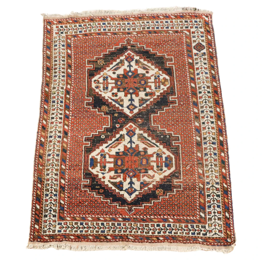 3'11 x 6'1 Hand-Knotted Caucasian Kazak Area Rug