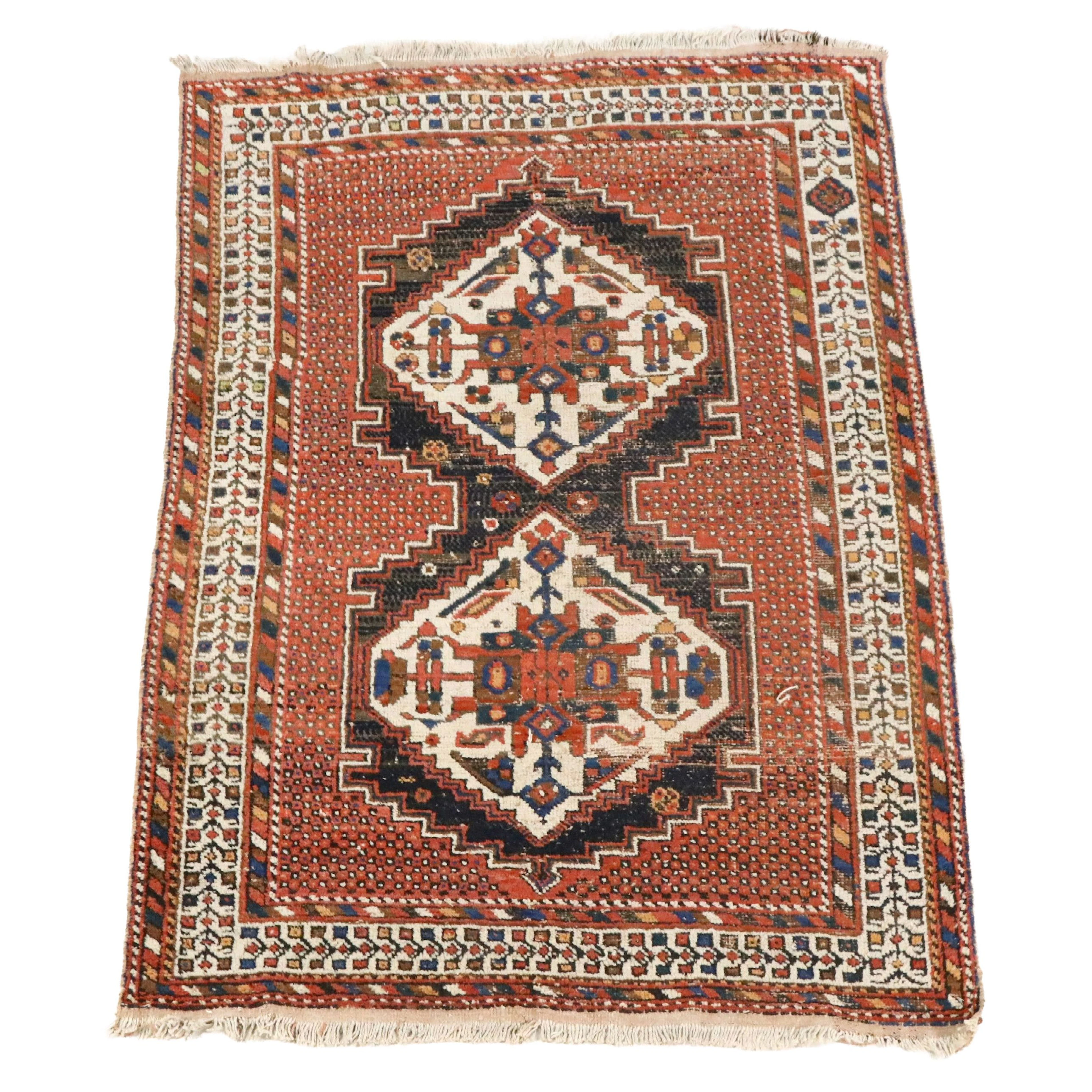 3'11 x 6'1 Hand-Knotted Caucasian Kazak Area Rug