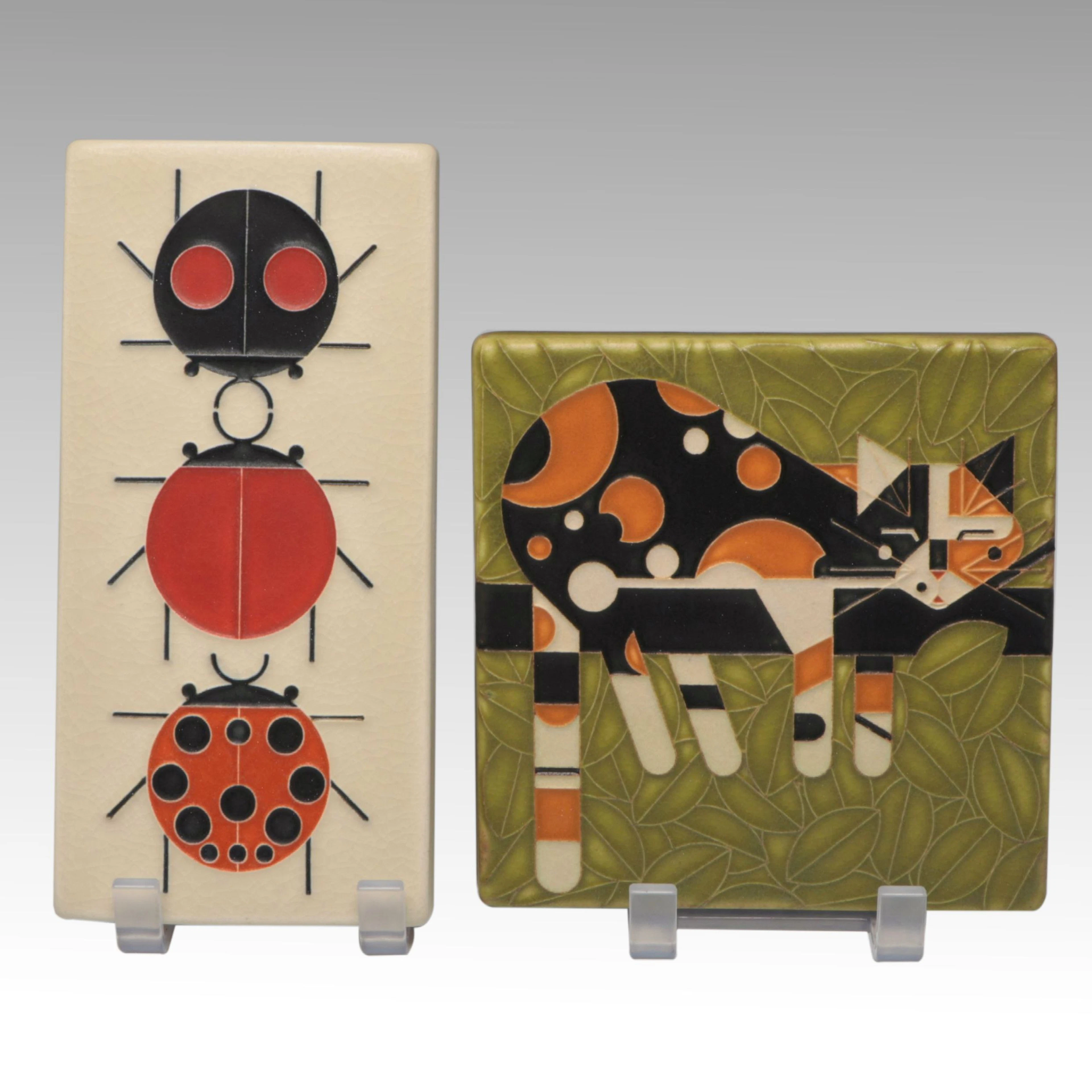 Motawi "Limp on a Limb" and "Ladybug Sampler" Tiles After Charley Harper