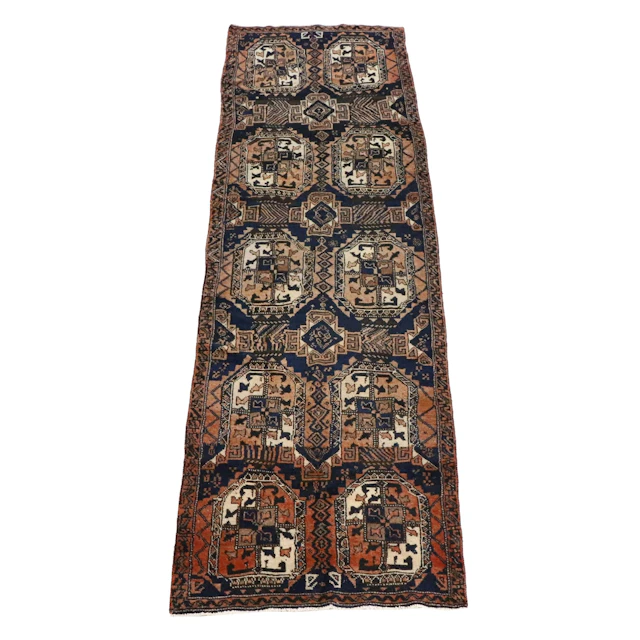 3'7 x 12'6 Hand-Knotted Afghan Turkmen Long Rug